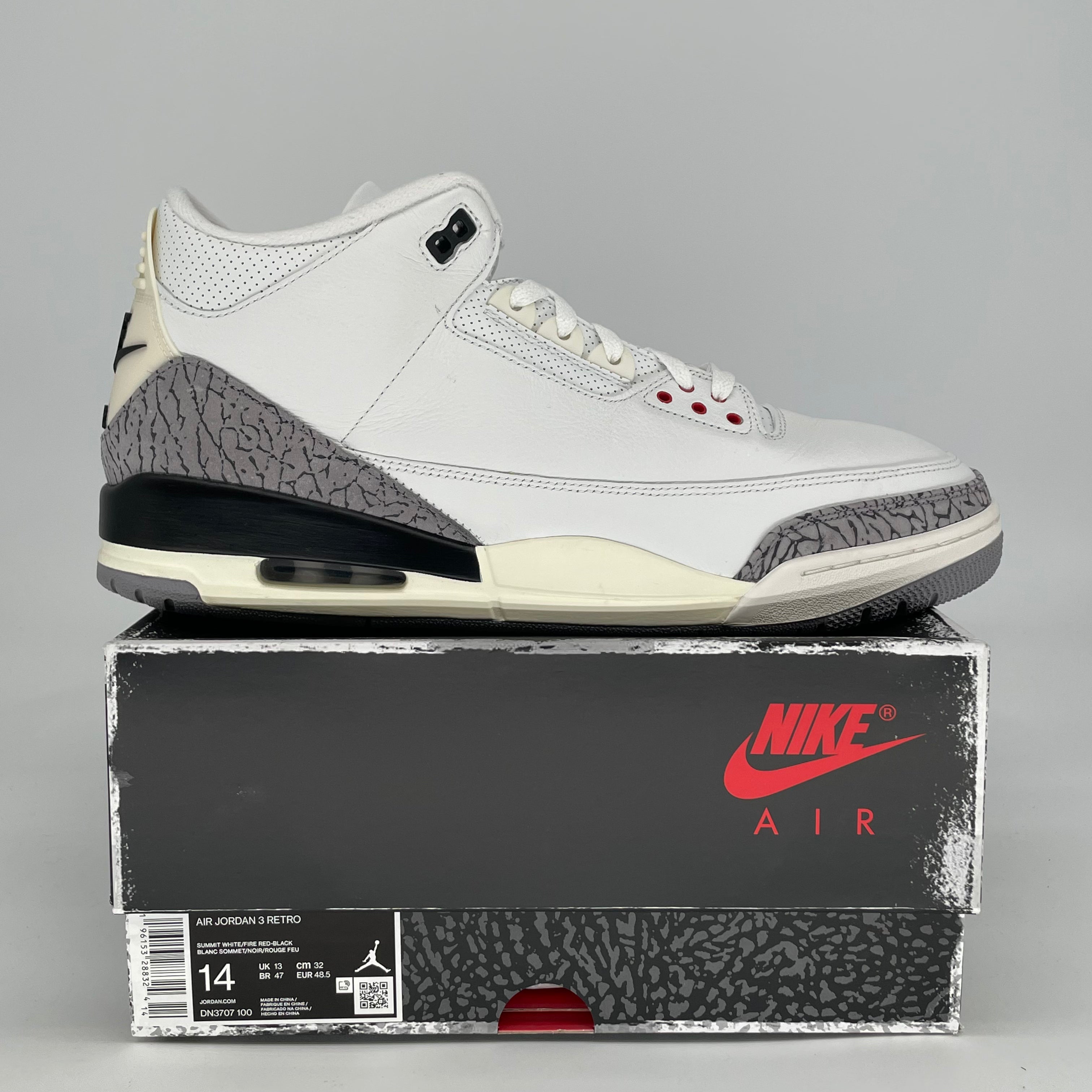 AIR JORDAN 3 WHITE CEMENT REIMAGINED DN3707-100 SIZE 14/15.5W