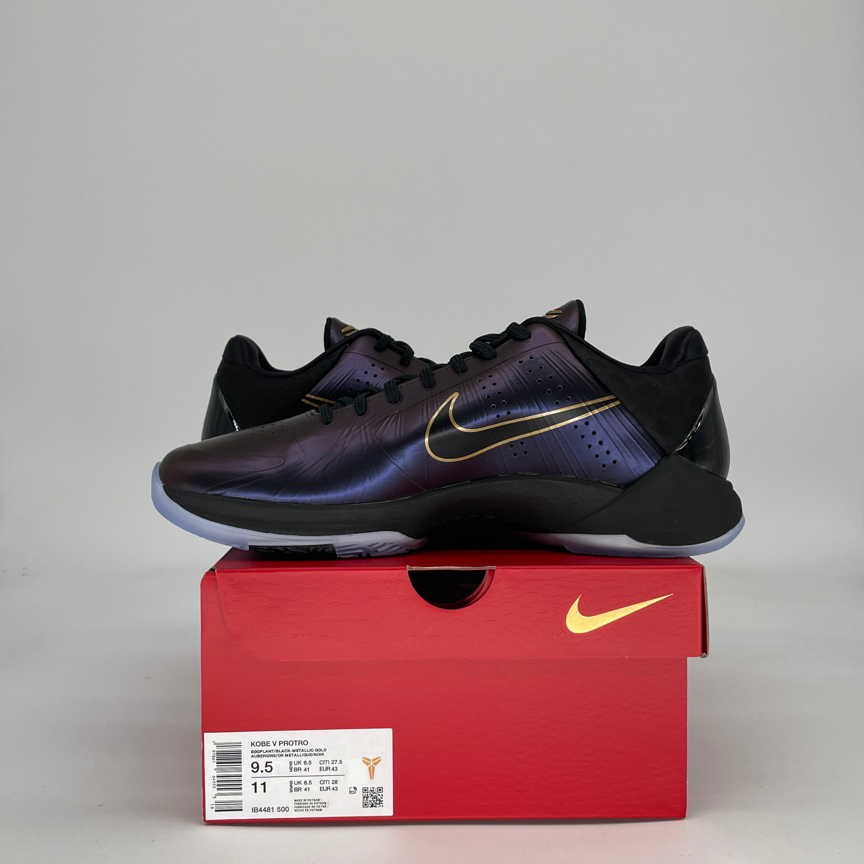 NIKE KOBE 5 PROTRO YEAR OF THE SNAKE EGGPLANT IB4481-500 SIZE 9.5/11W