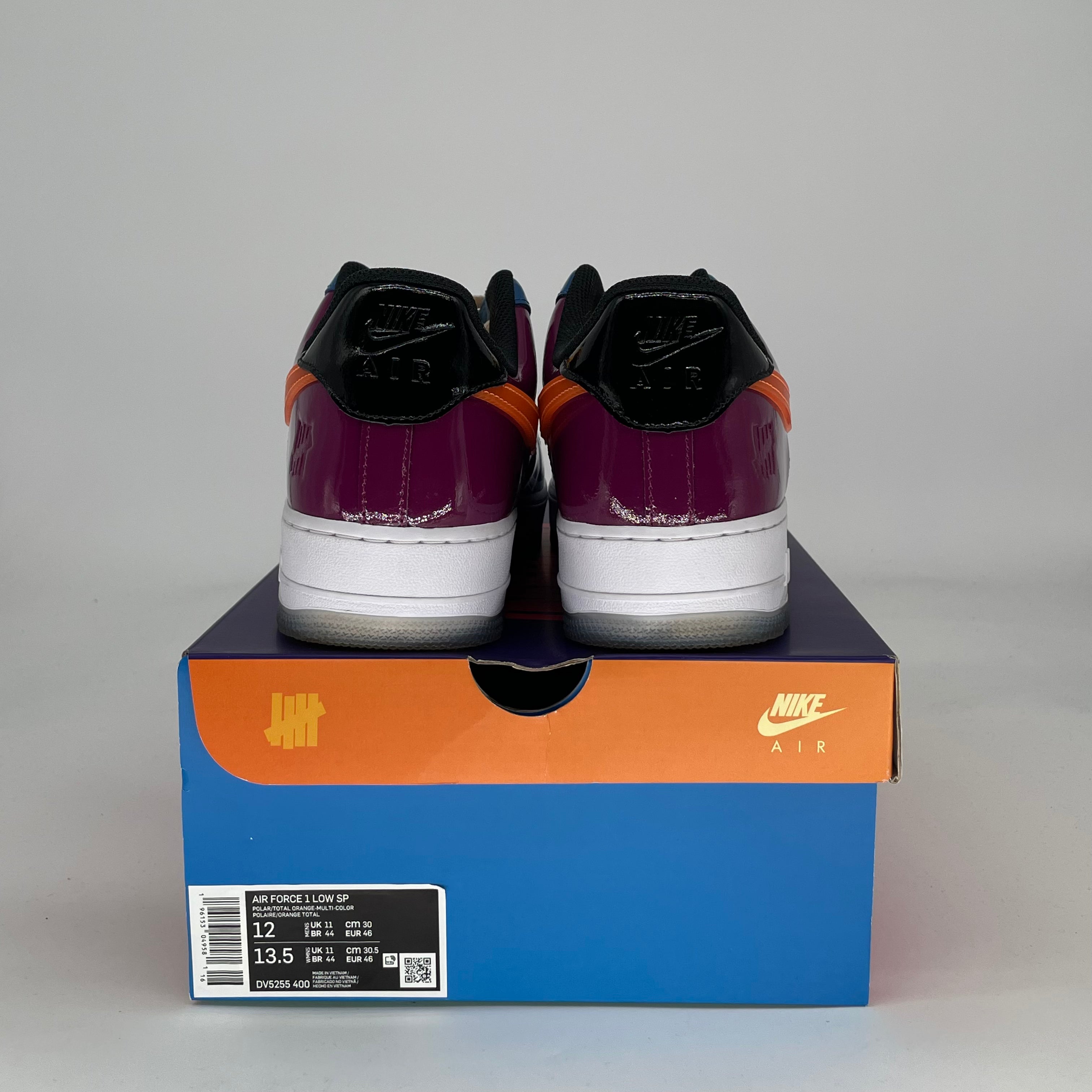 NIKE AIR FORCE 1 X UNDEFEATED MULTI PATENT TOTAL ORG DV5255-400 SIZE 12/13.5W
