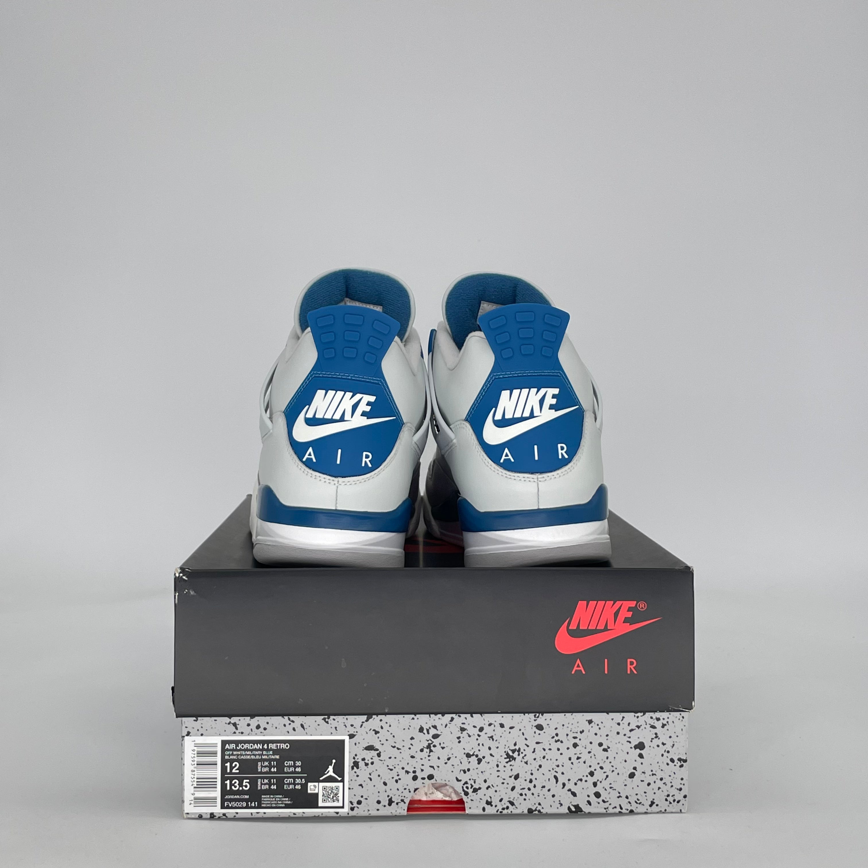 AIR JORDAN 4 MILITARY BLUE FV5029-141 SIZE 12/13.5W