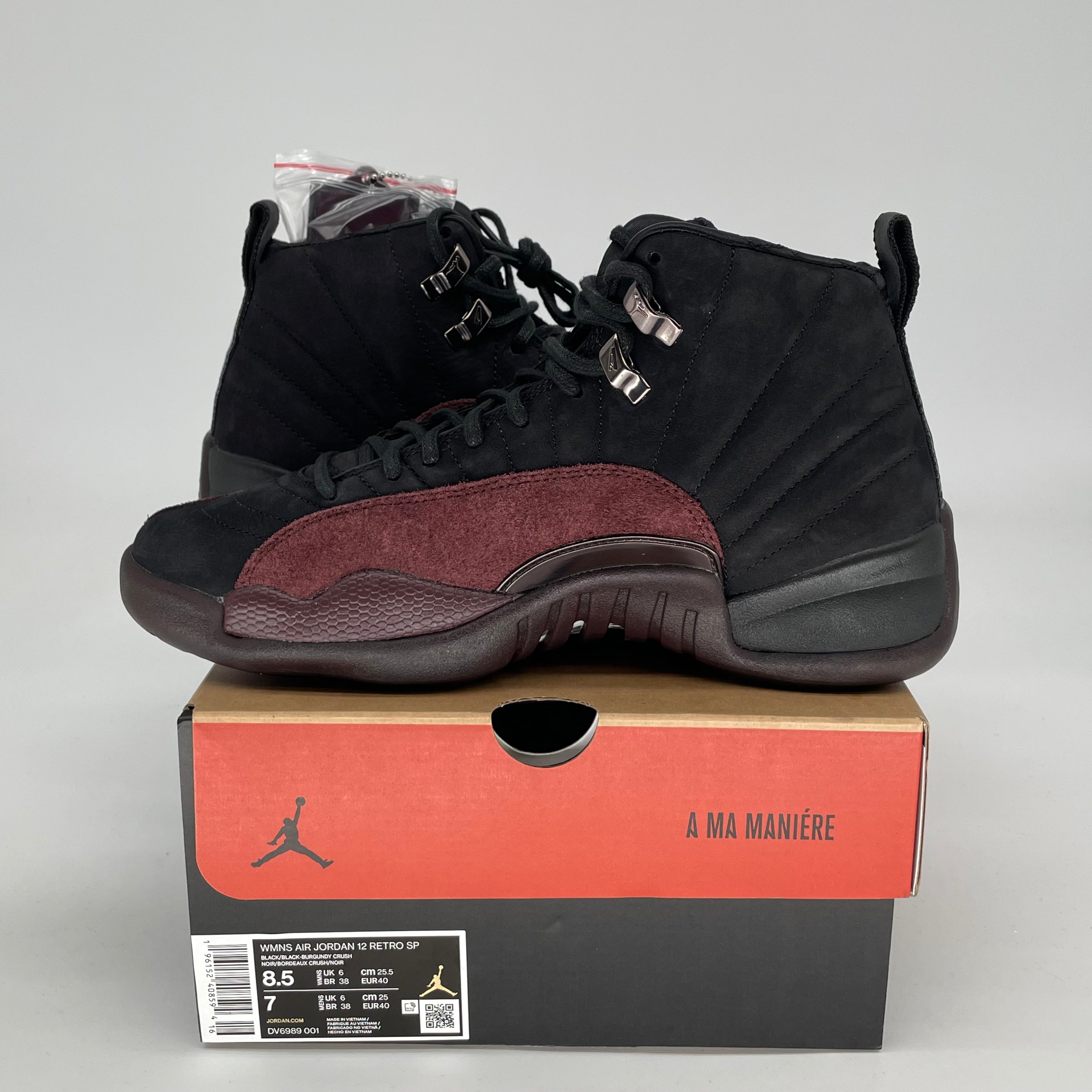 AIR JORDAN 12 A MA MANIERE BLACK W SIZE 7/8.5W DV6989-001