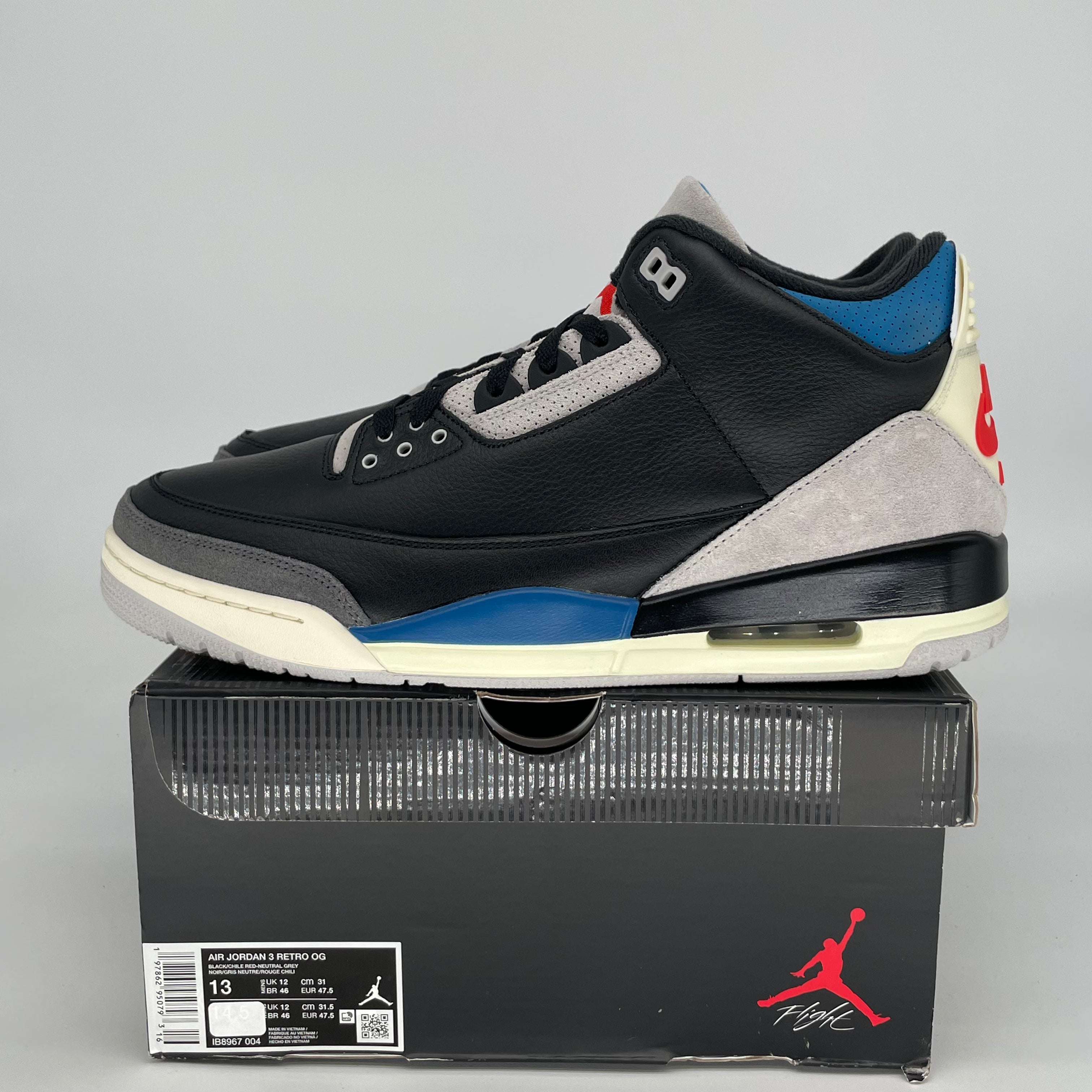 AIR JORDAN 3 RARE AIR IB8967-004 SIZE 13/14.5W