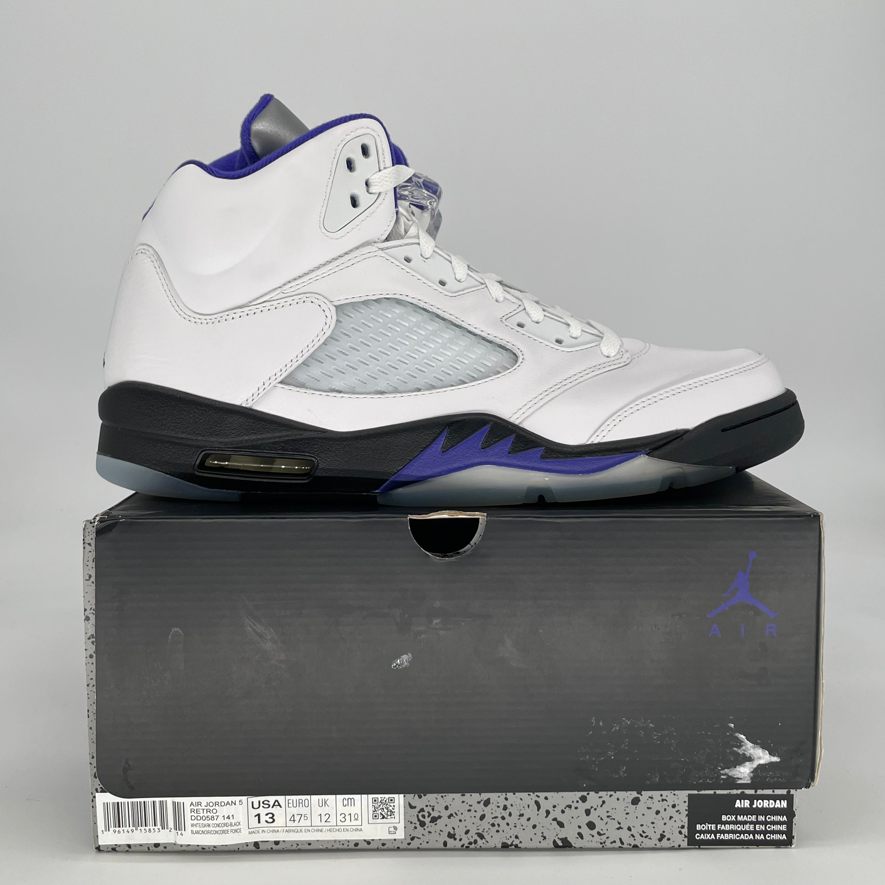 AIR JORDAN 5 DARK CONCORD DD0587-141 SIZE 13/14.5W