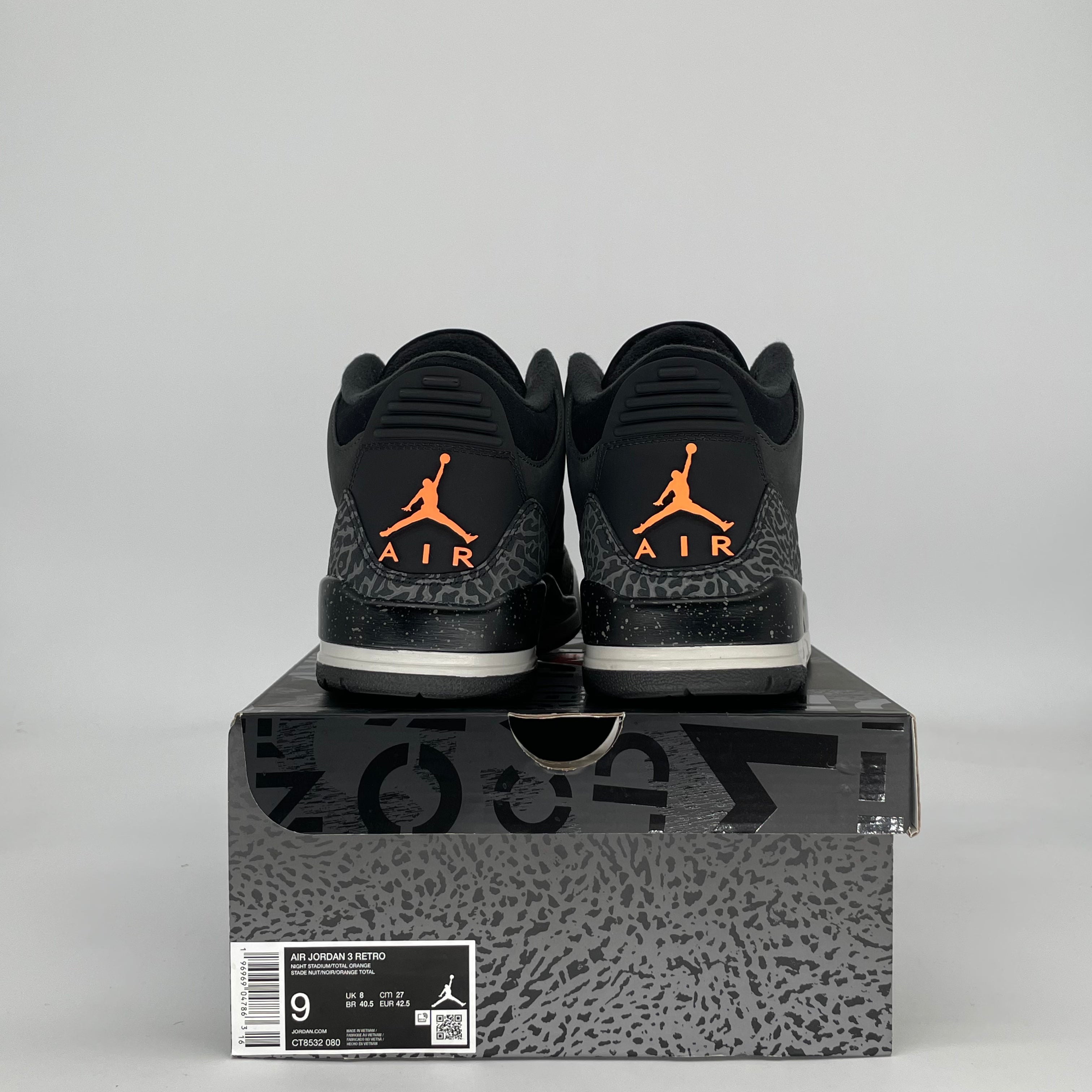 AIR JORDAN 3 FEAR PACK CT8532-080 SIZE 9/10.5W