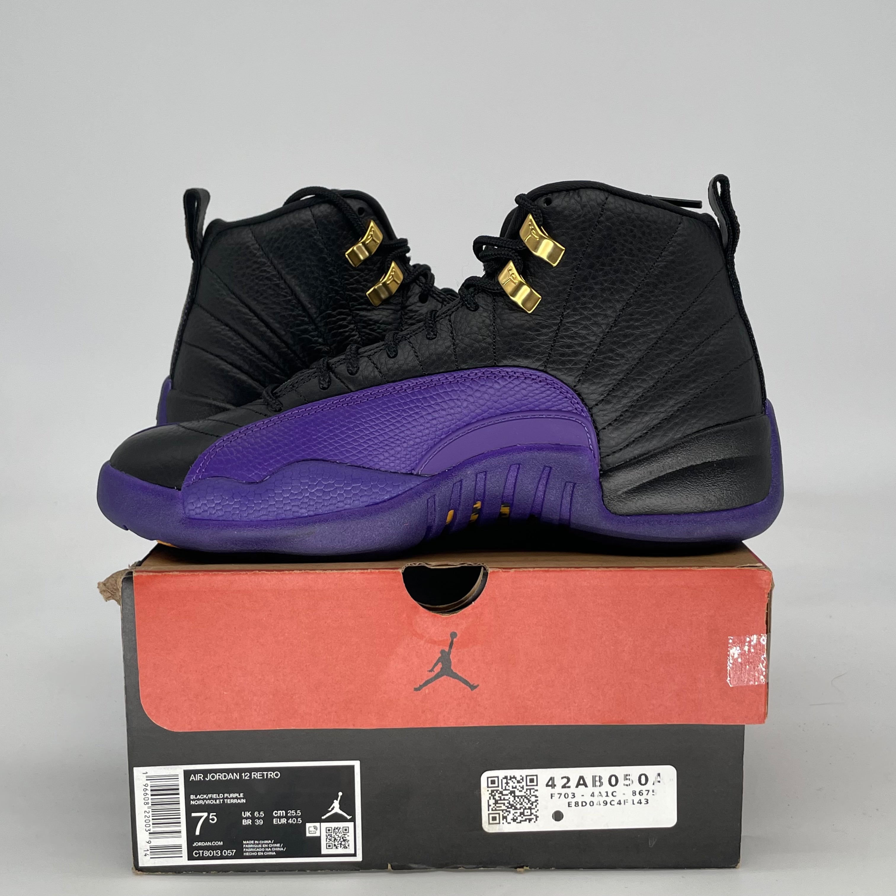AIR JORDAN 12 FIELD PURPLE CT8013-057 SIZE 7.5/9W