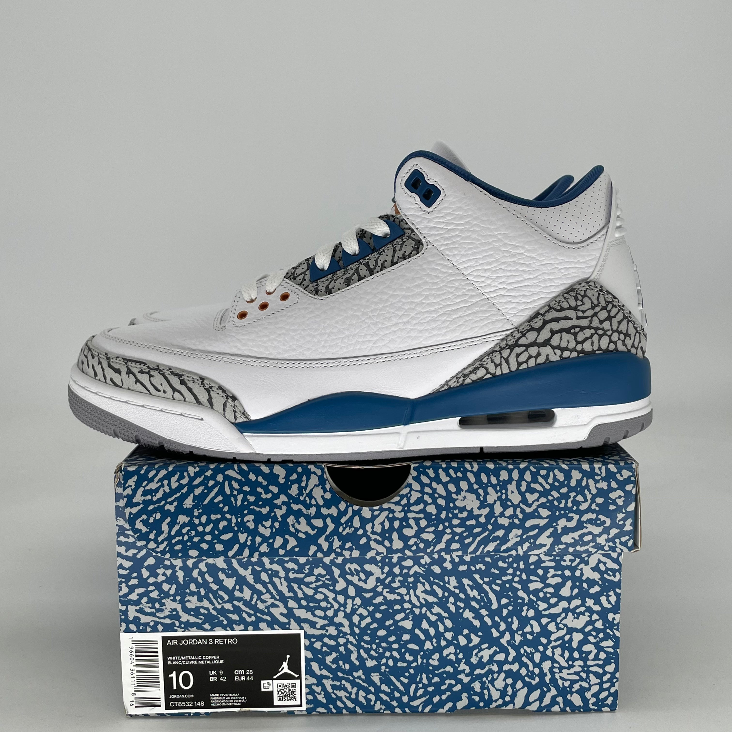 AIR JORDAN 3 WIZARDS CT8532-148 SIZE 10/11.5W