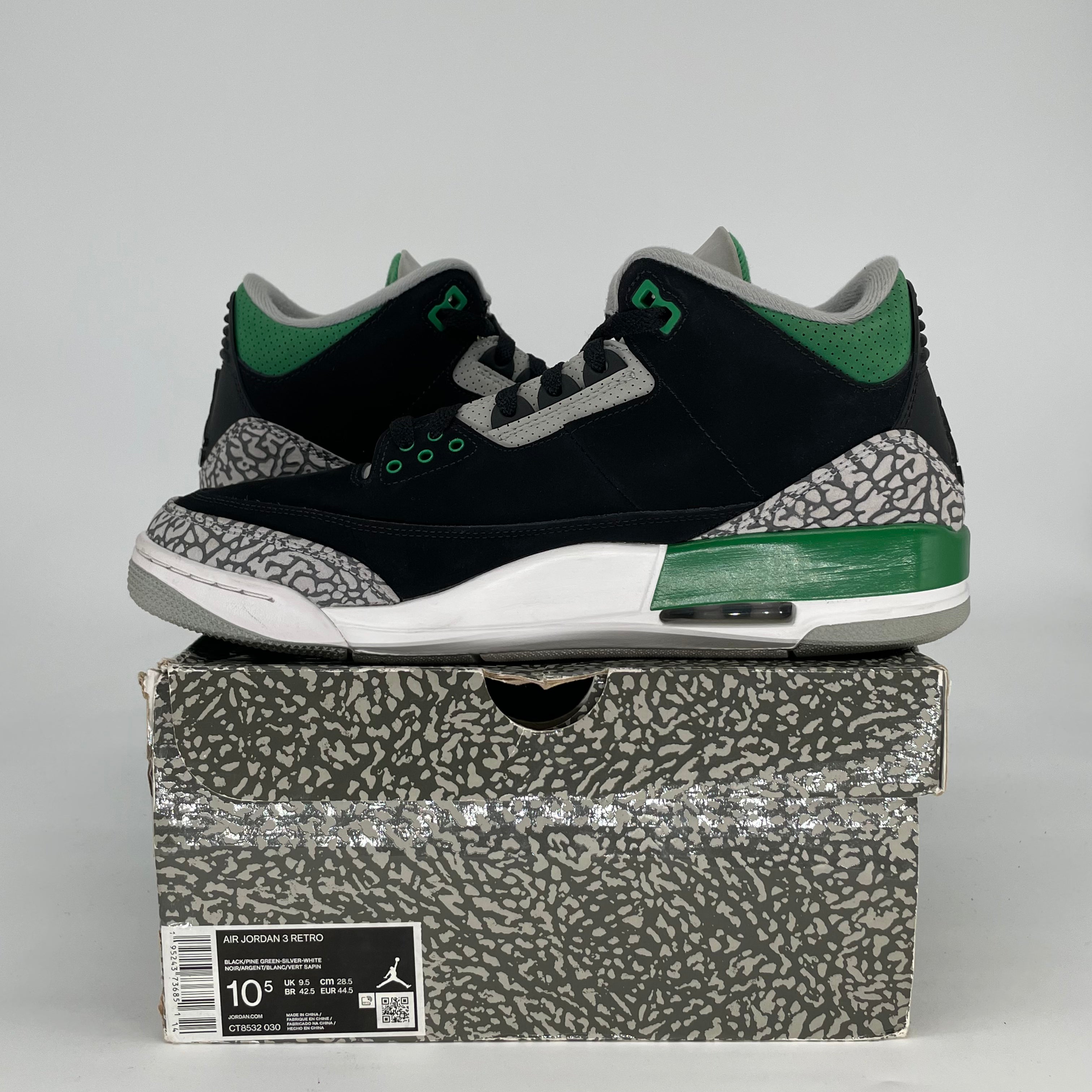 AIR JORDAN 3 PINE GREEN CT8532-030 SIZE 10.5/12W