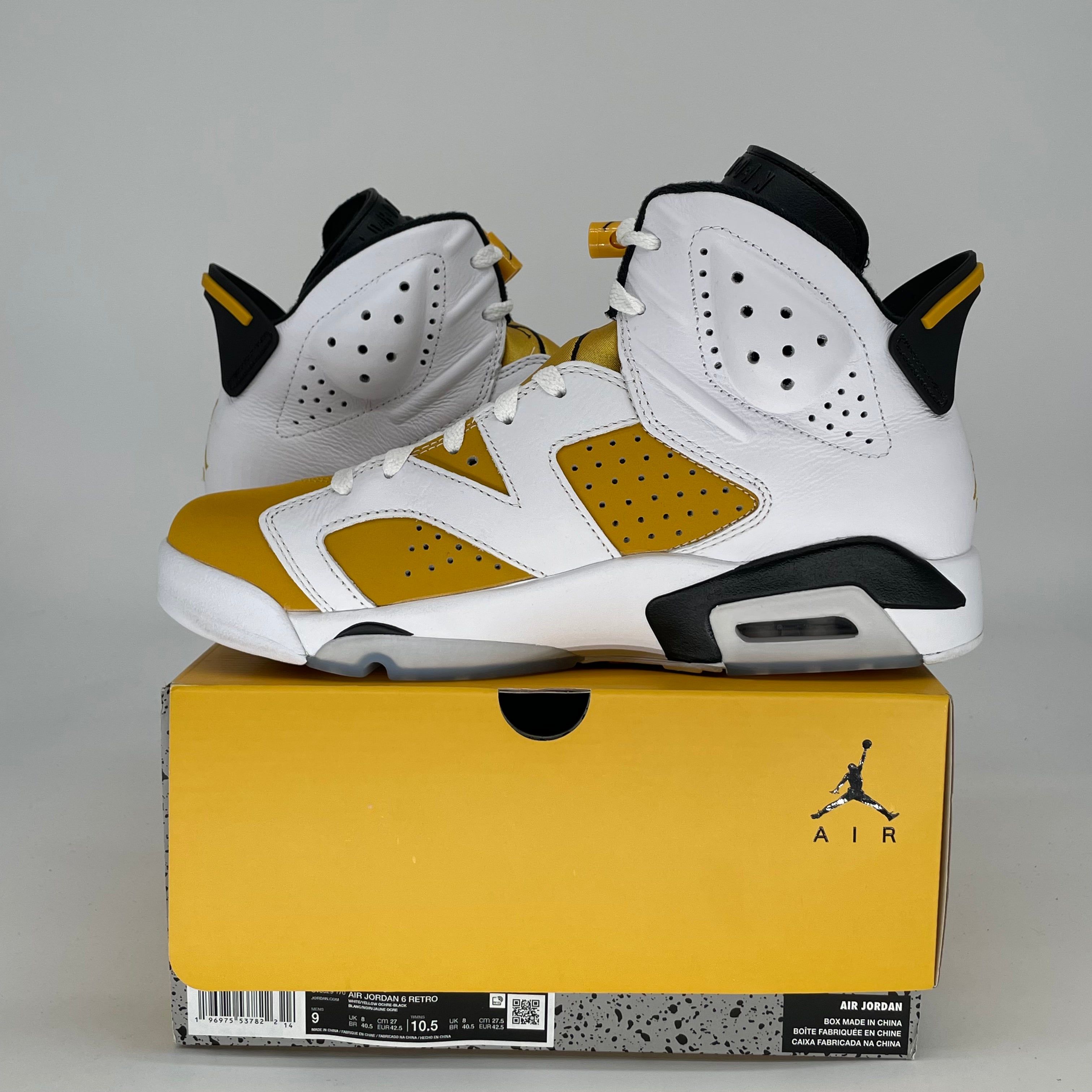 AIR JORDAN 6 YELLOW OCHRE CT8529-170 SIZE 9/10.5W