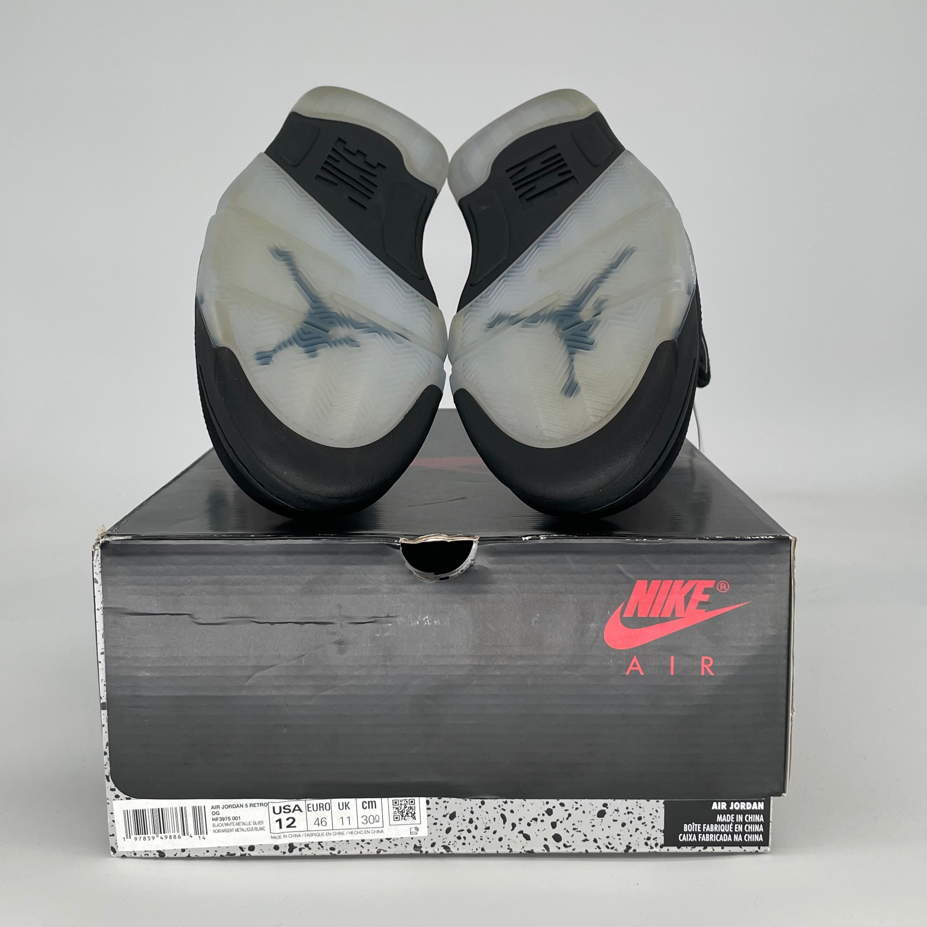 AIR JORDAN 5 BLACK METALLIC REIMAGINED HF3975-001 SIZE 12/13.5W