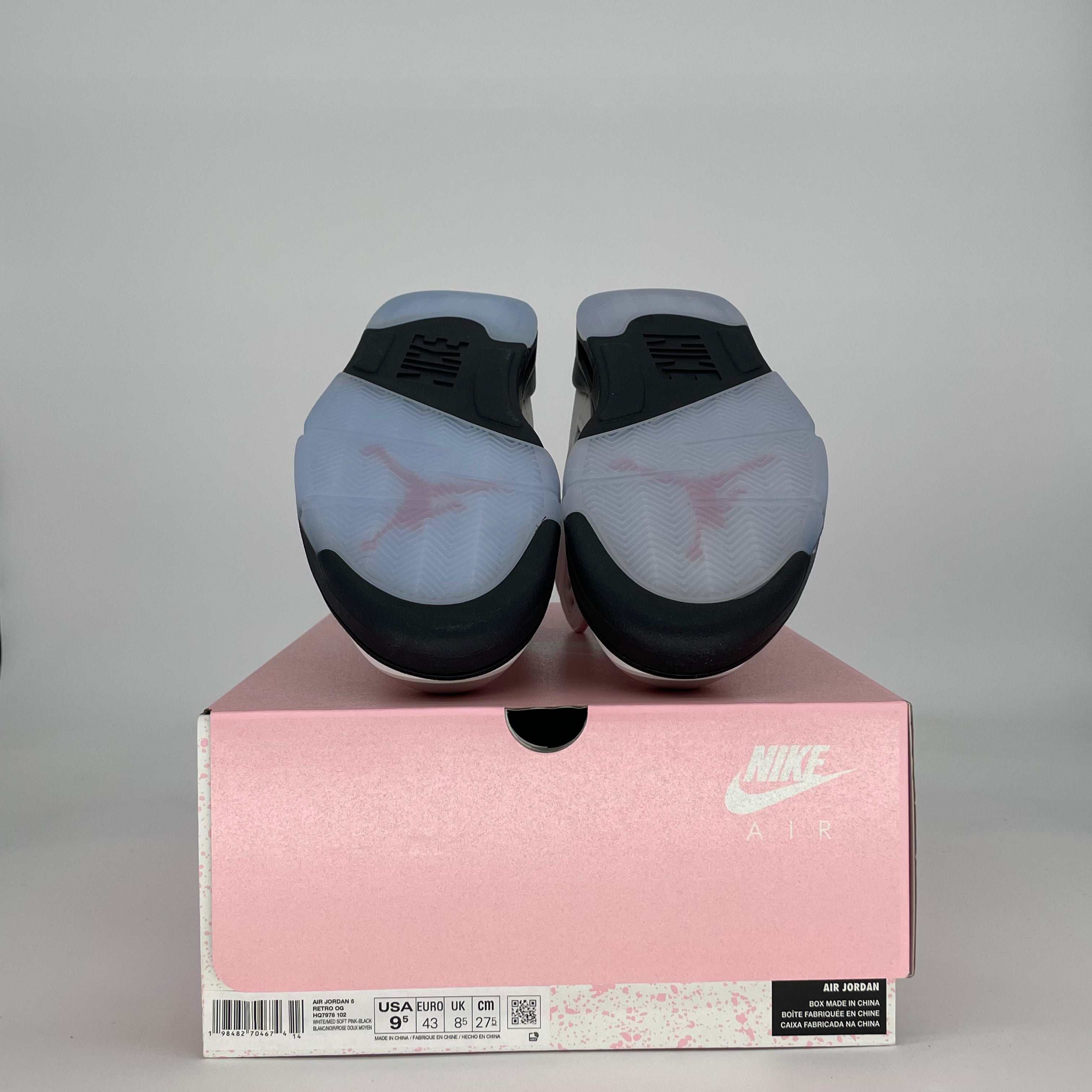 AIR JORDAN 5 MEDIUM SOFT PINK HQ7978-102 SIZE 9.5/11W