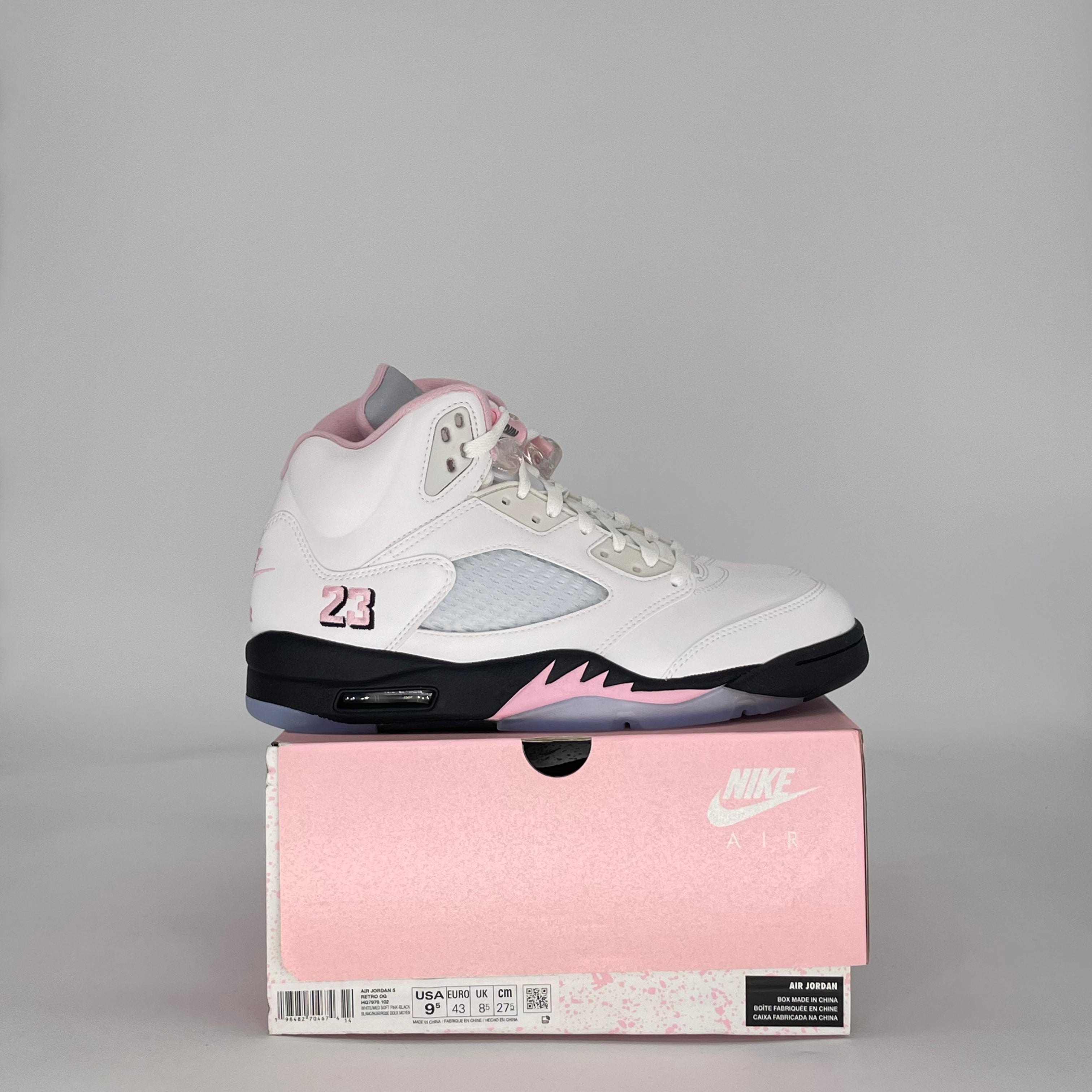 AIR JORDAN 5 MEDIUM SOFT PINK HQ7978-102 SIZE 9.5/11W