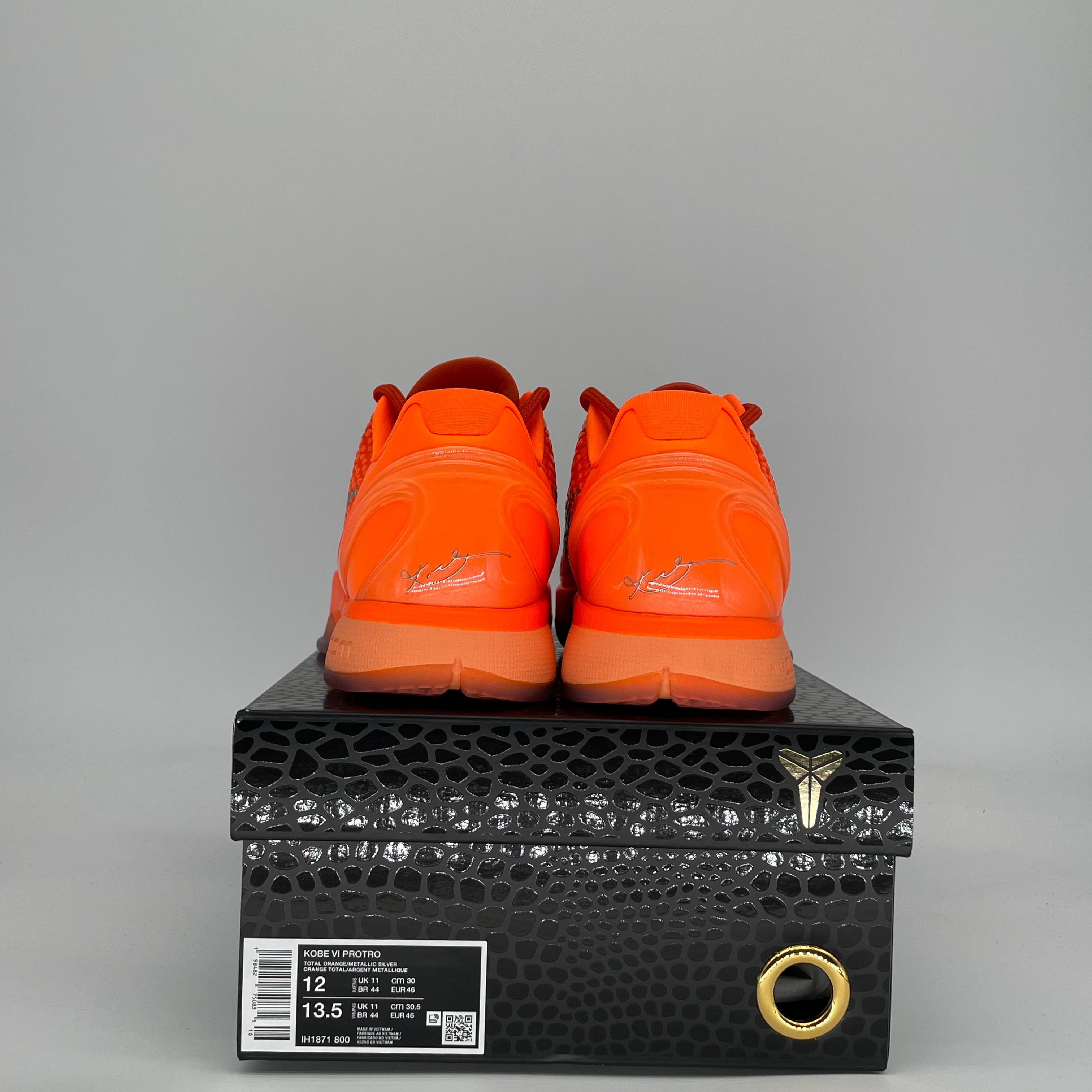 NIKE KOBE 6 PROTRO TOTAL ORANGE IH1871-800 SIZE 12/13.5W