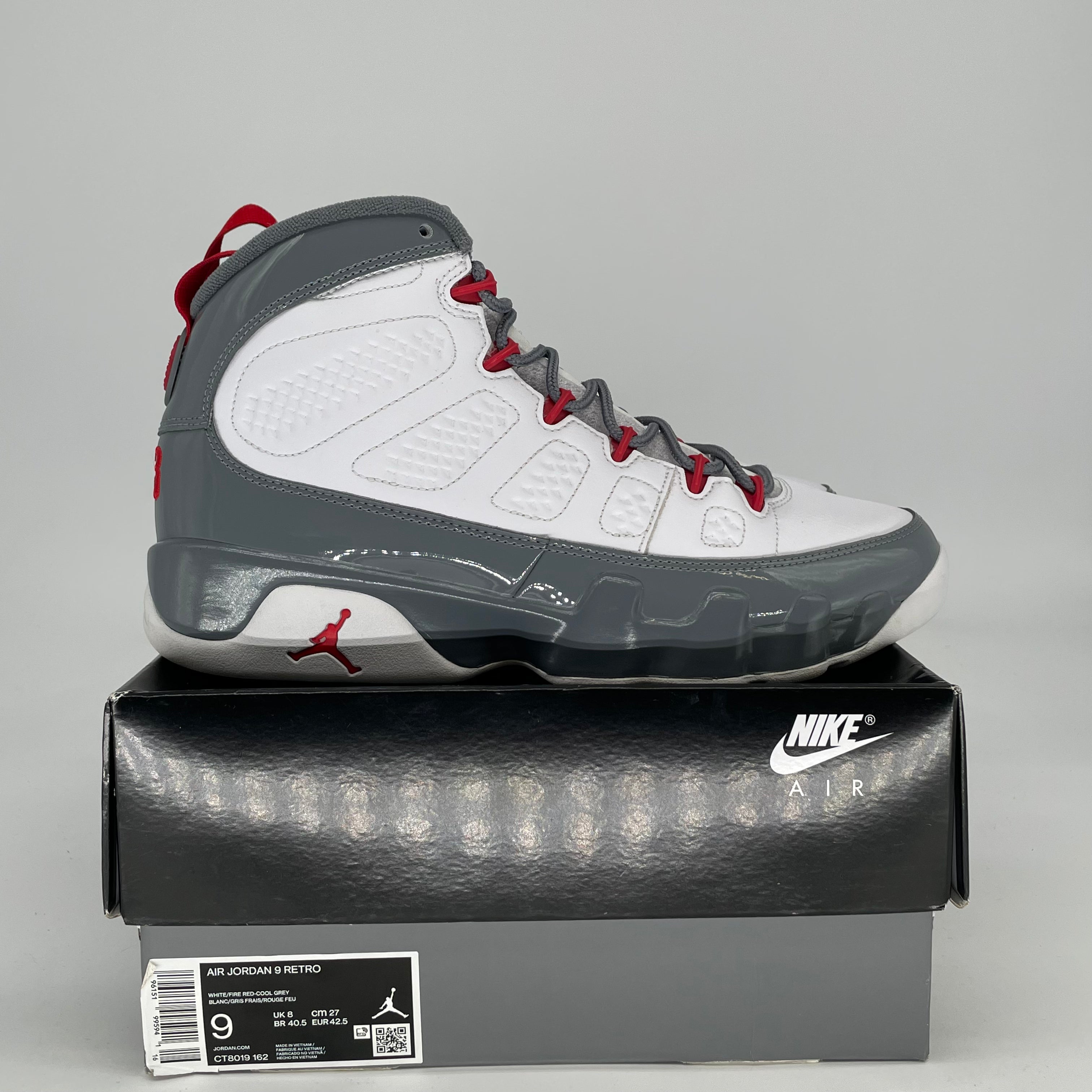 AIR JORDAN 9 FIRE RED CT8019-162 SIZE 9/10.5W