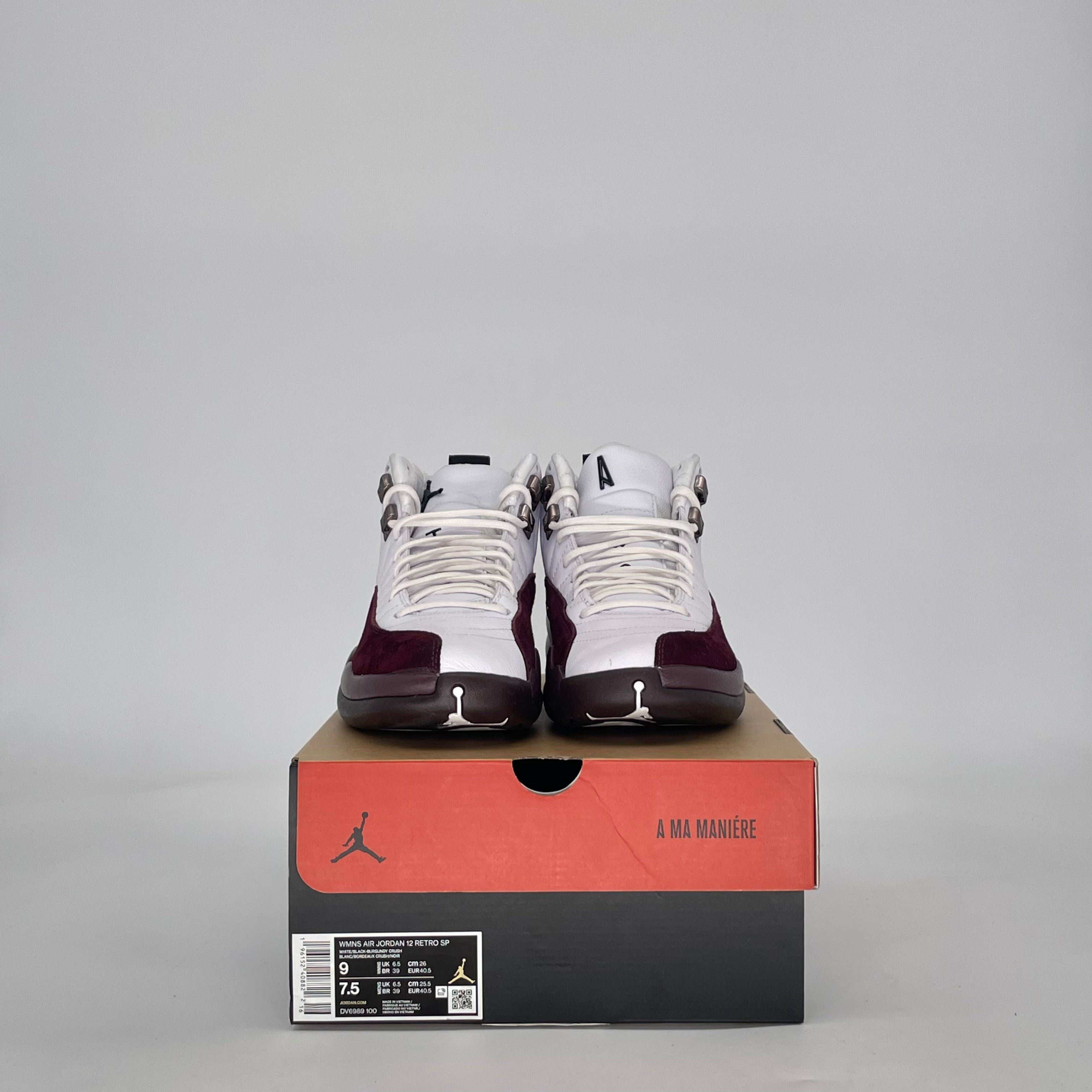 AIR JORDAN 12 A MA MANIERE WHITE DV6989-100 SIZE 7.5/9W MENS