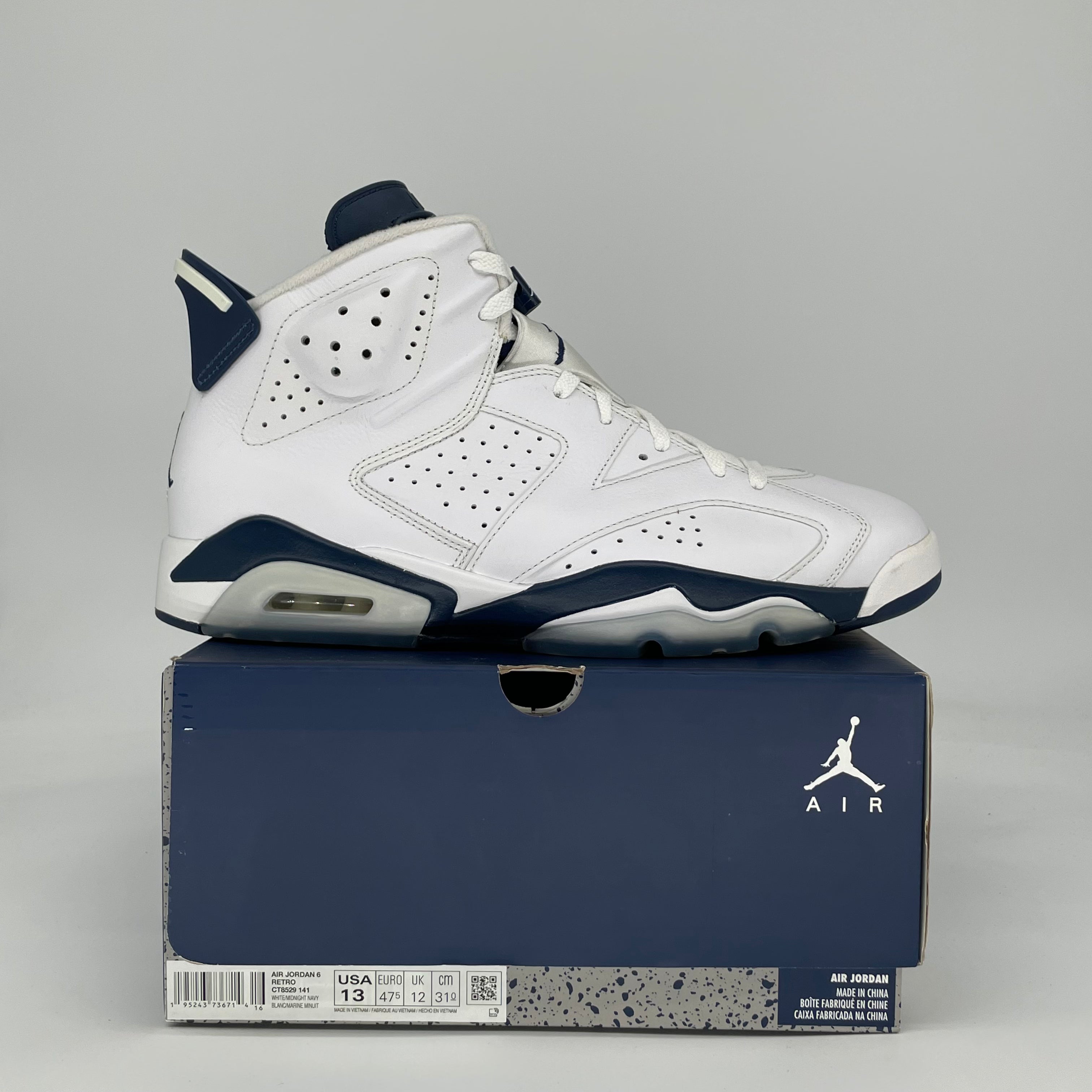 AIR JORDAN 6 MIDNIGHT NAVY CT8529-141 SIZE 13/14.5W