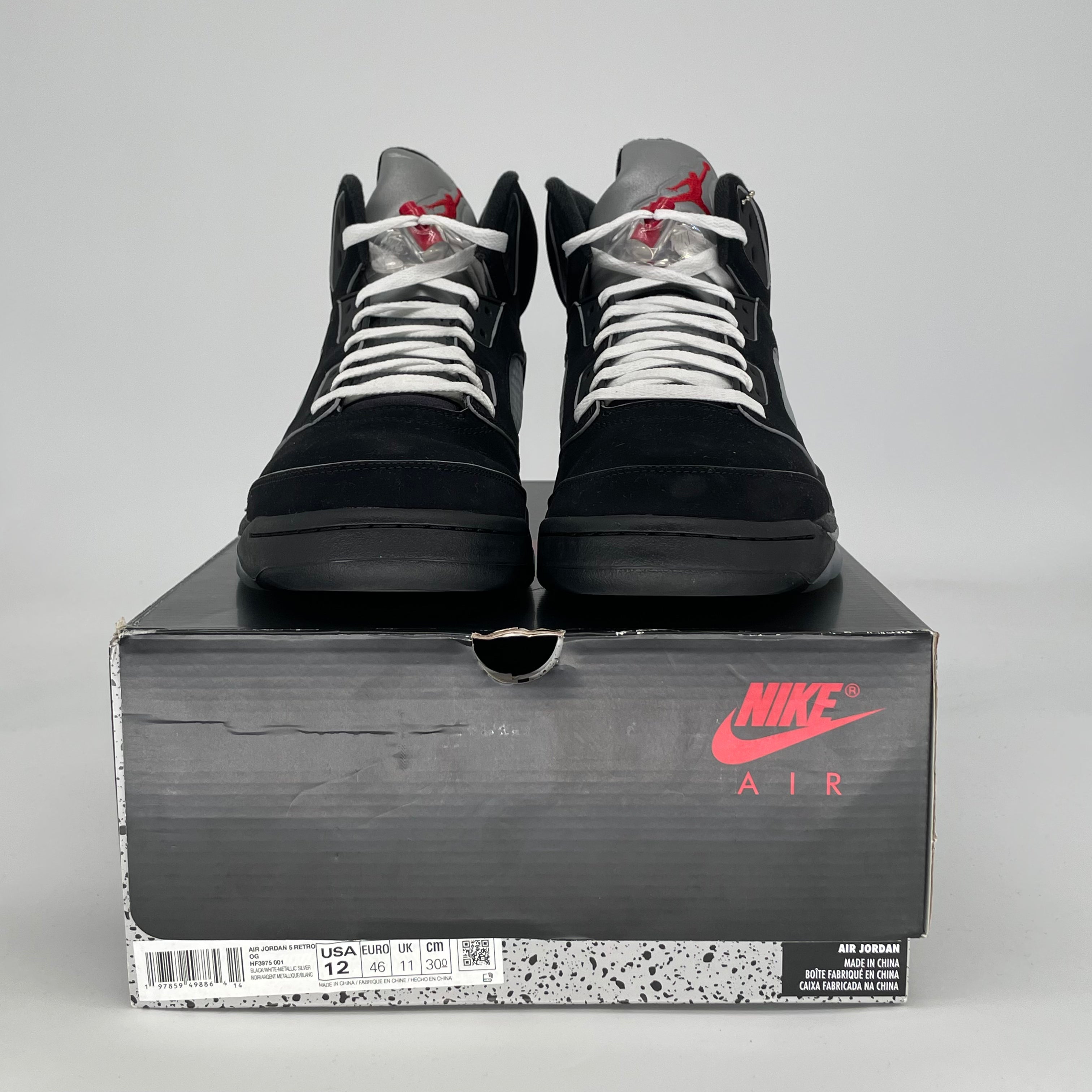 AIR JORDAN 5 BLACK METALLIC REIMAGINED HF3975-001 SIZE 12/13.5W