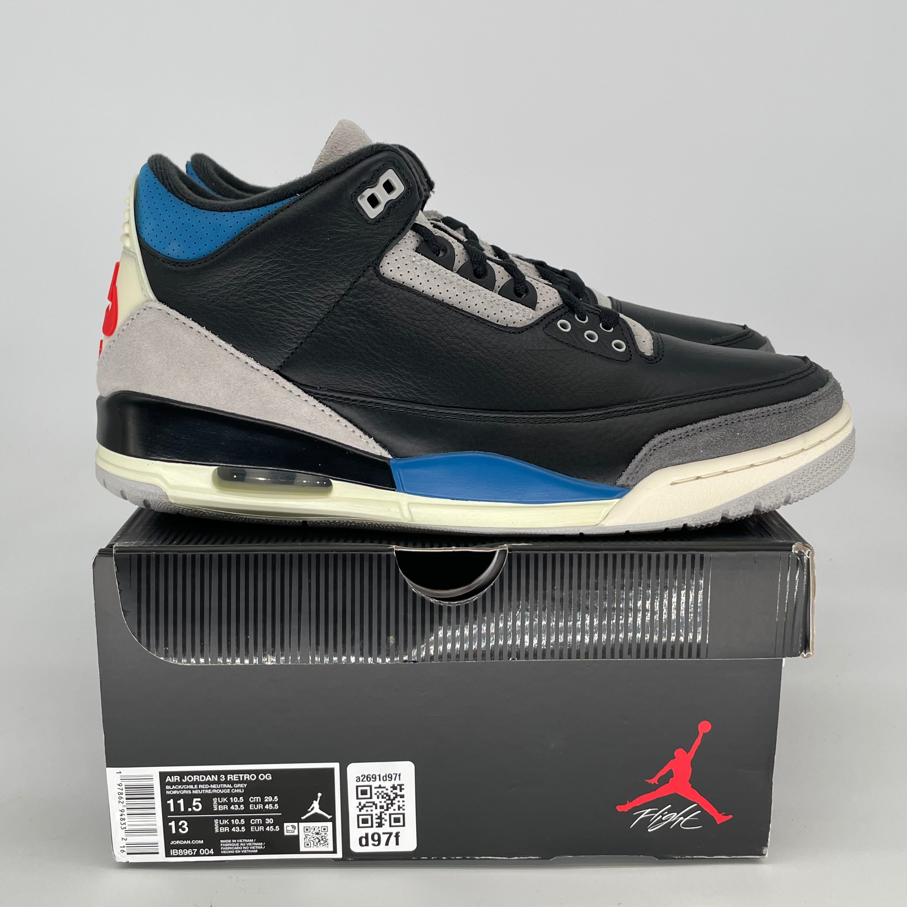 AIR JORDAN 3 RARE AIR IB8967-004 SIZE 11.5/13W