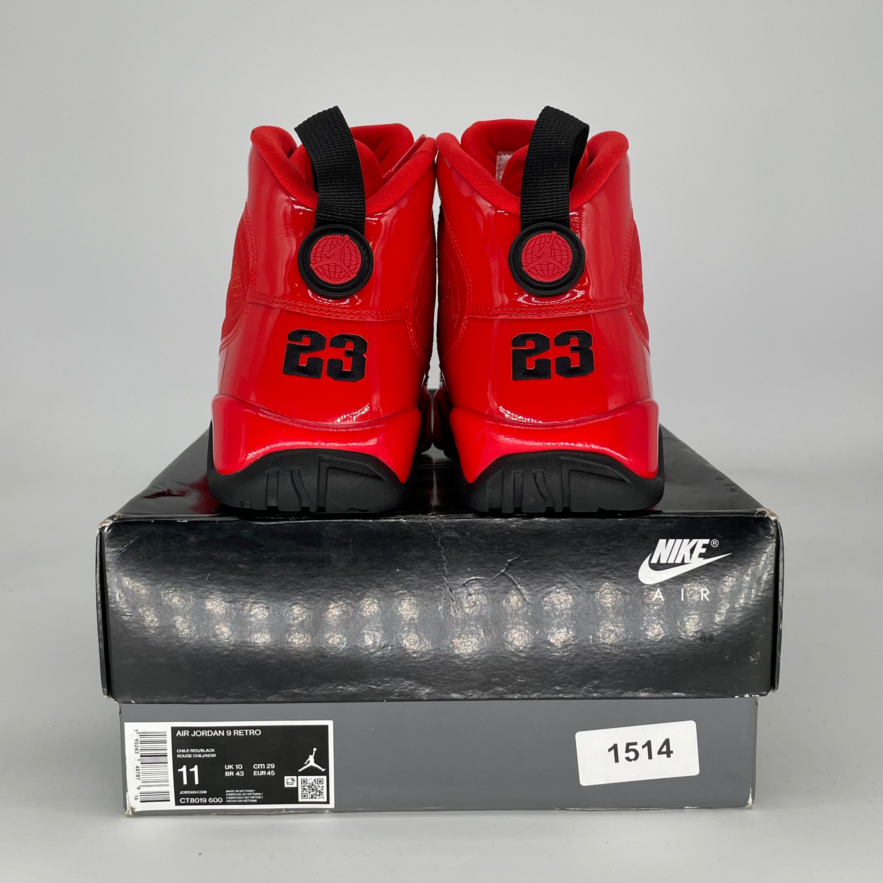 AIR JORDAN 9 CHILE RED CT8019-600 SIZE 11/12.5W