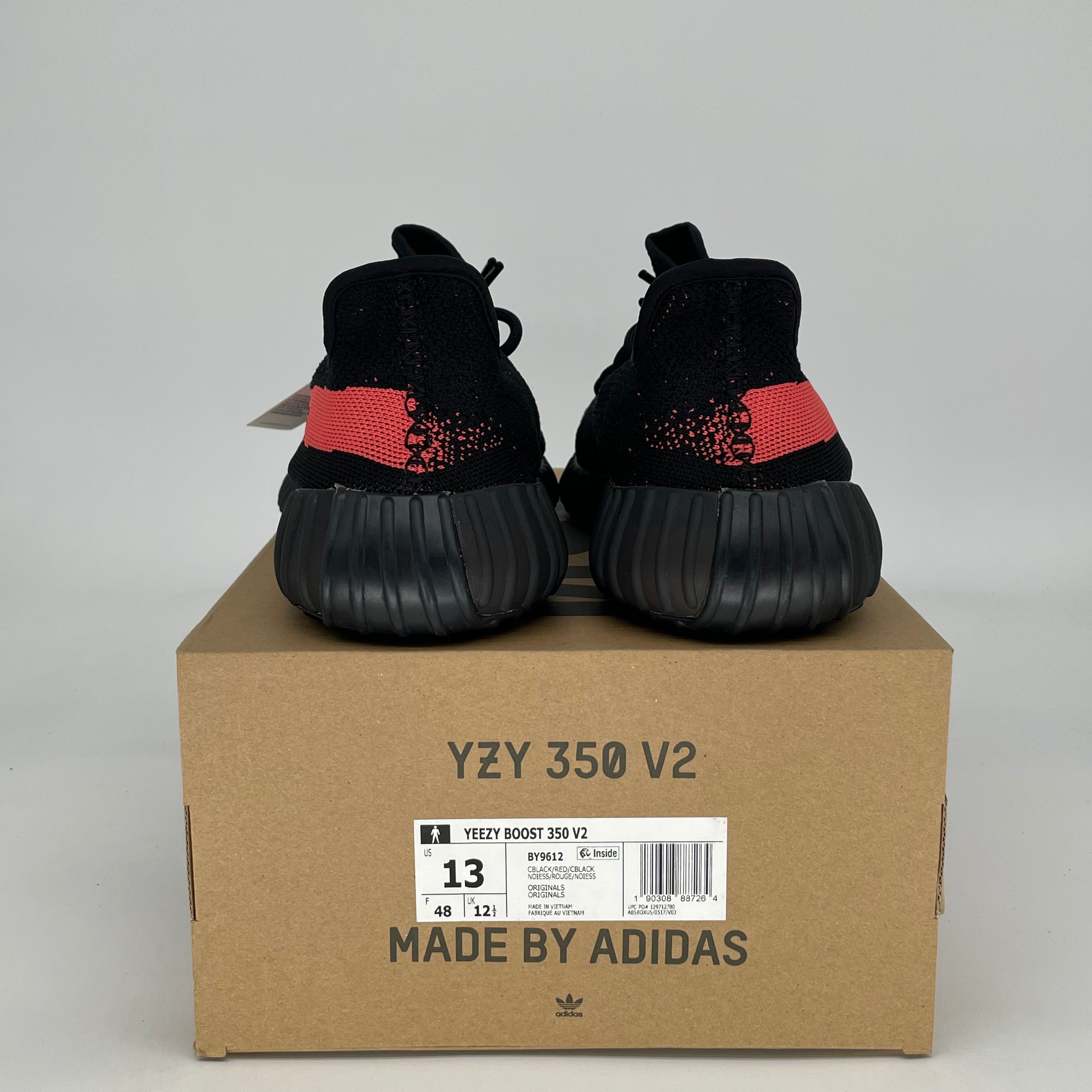 ADIDAS YEEZY 350 V2 CORE BLACK RED BY9612 SIZE 13/14.5W