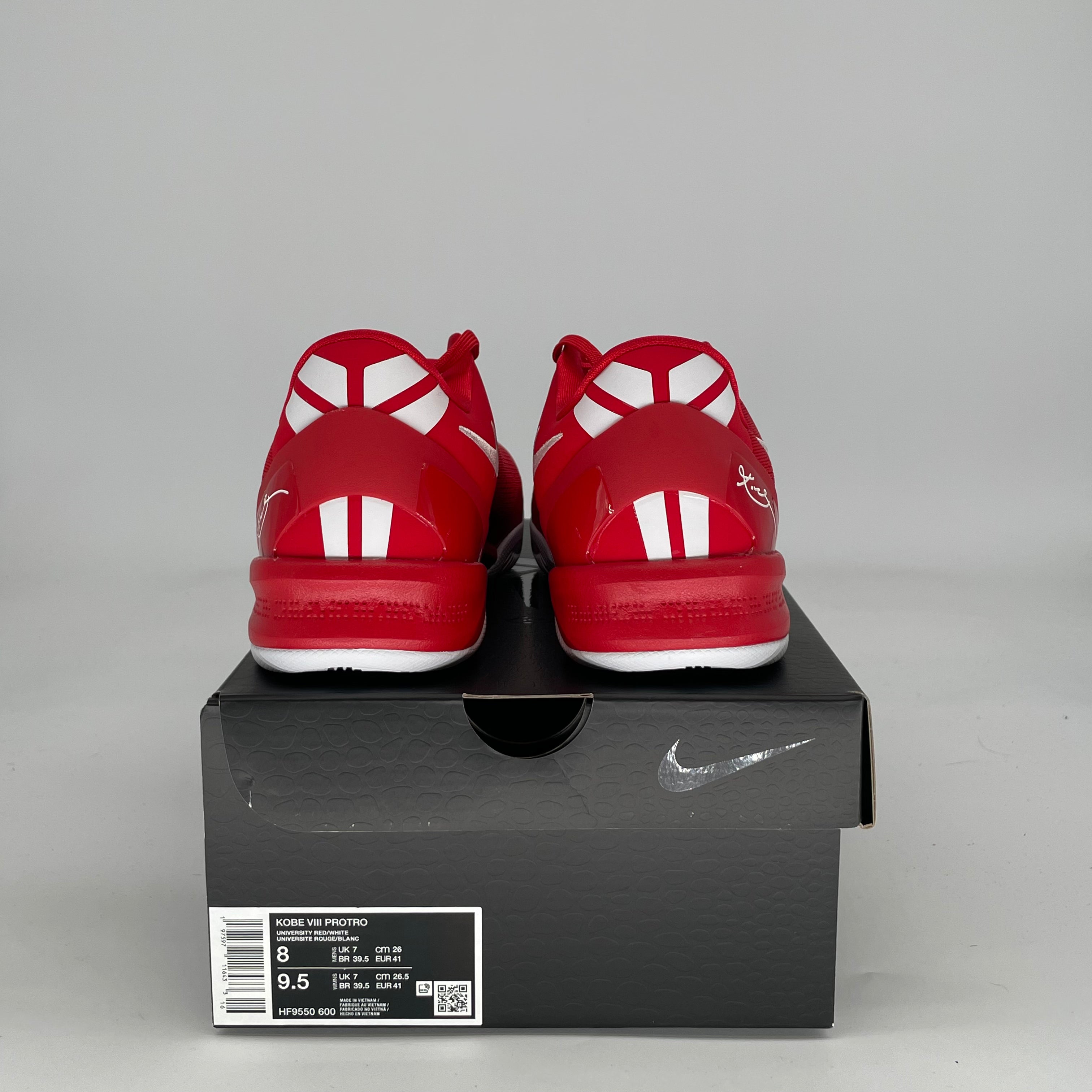 NIKE KOBE 8 PROTRO UNIVERSITY RED HF9550-600 SIZE 8/9.5W