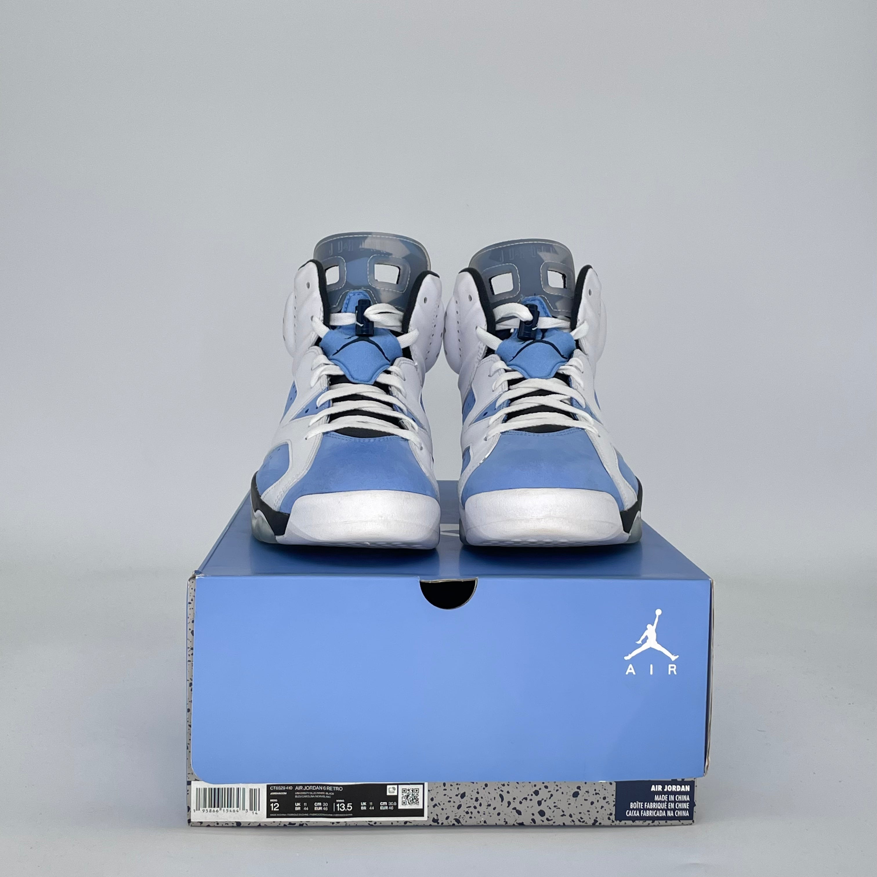 AIR JORDAN 6 UNC WHITE CT8529-410 SIZE 12/13.5W