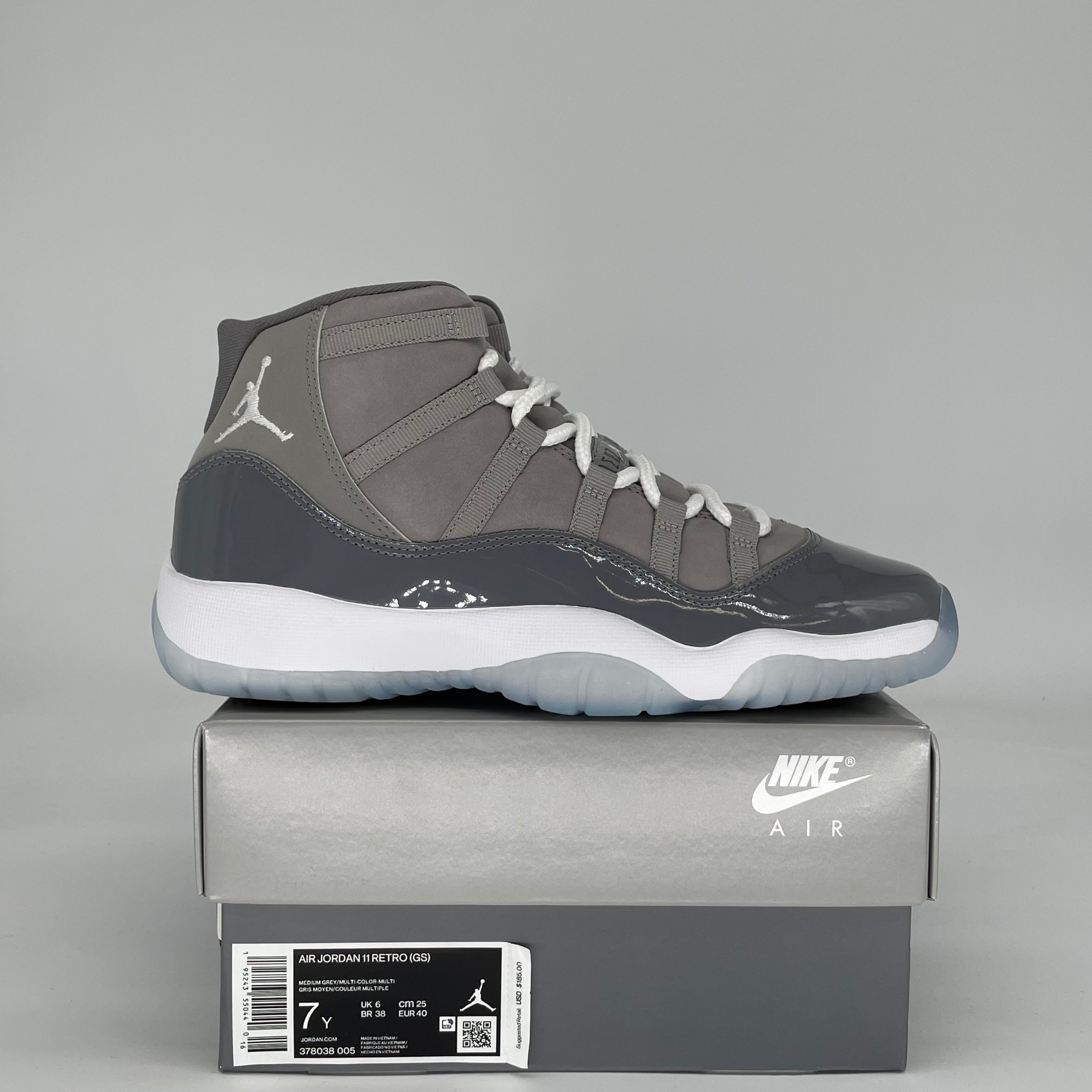 AIR JORDAN 11 COOL GREY 378038-005 SIZE 7/8.5W