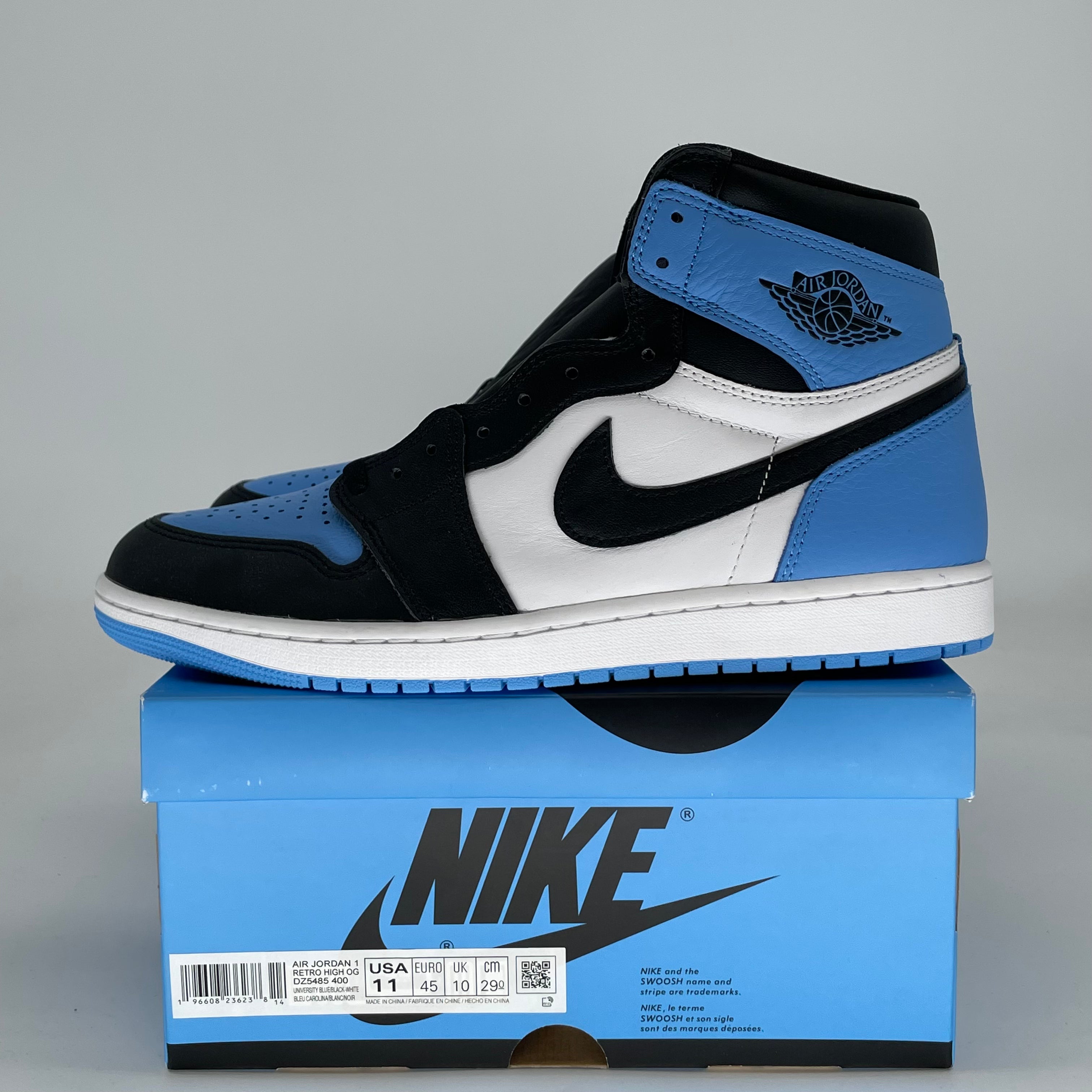 AIR JORDAN 1 UNC TOE DZ5485-400 SIZE 11/12.5W