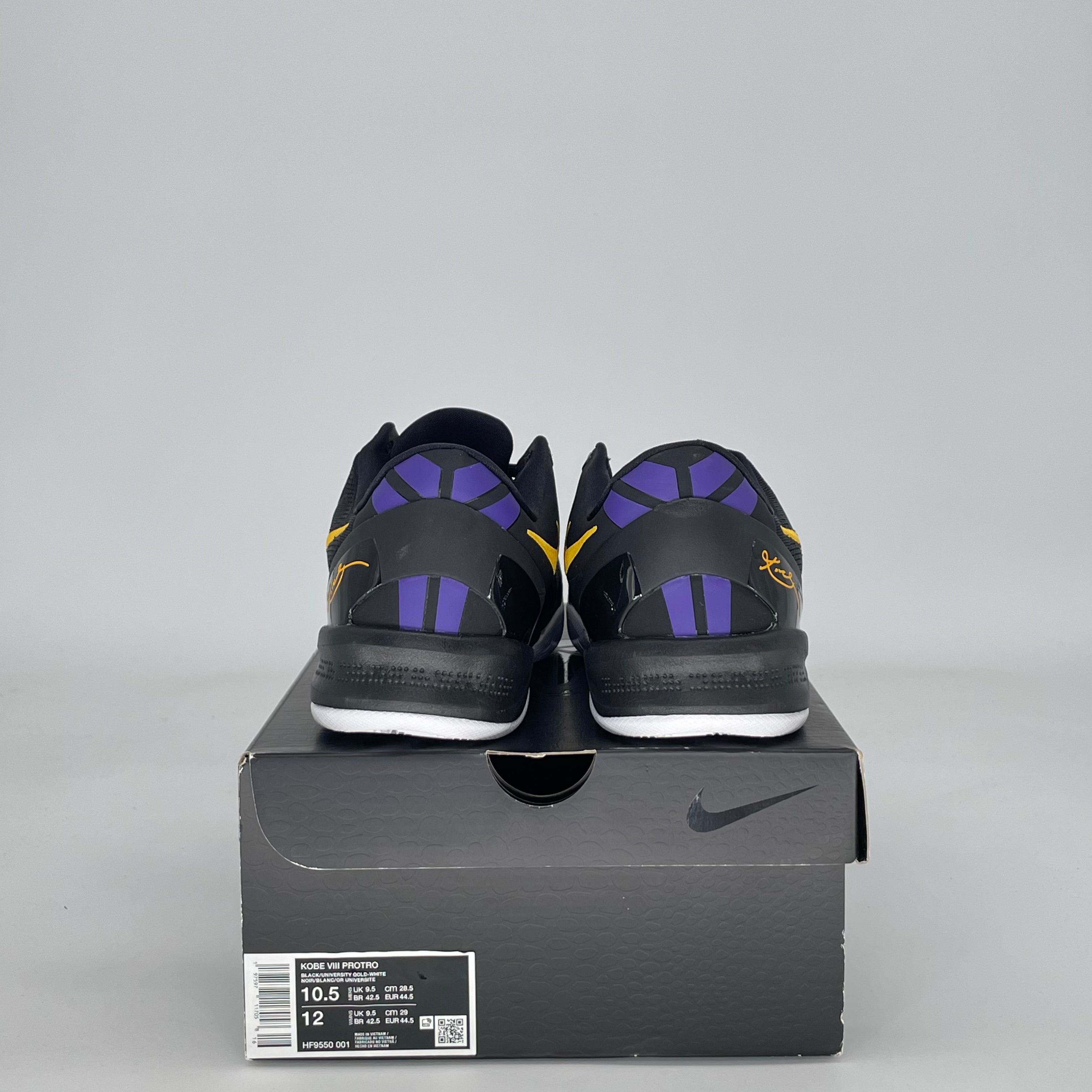 NIKE KOBE 8 PROTRO LAKERS AWAY HF9550-001 SIZE 10.5/12W