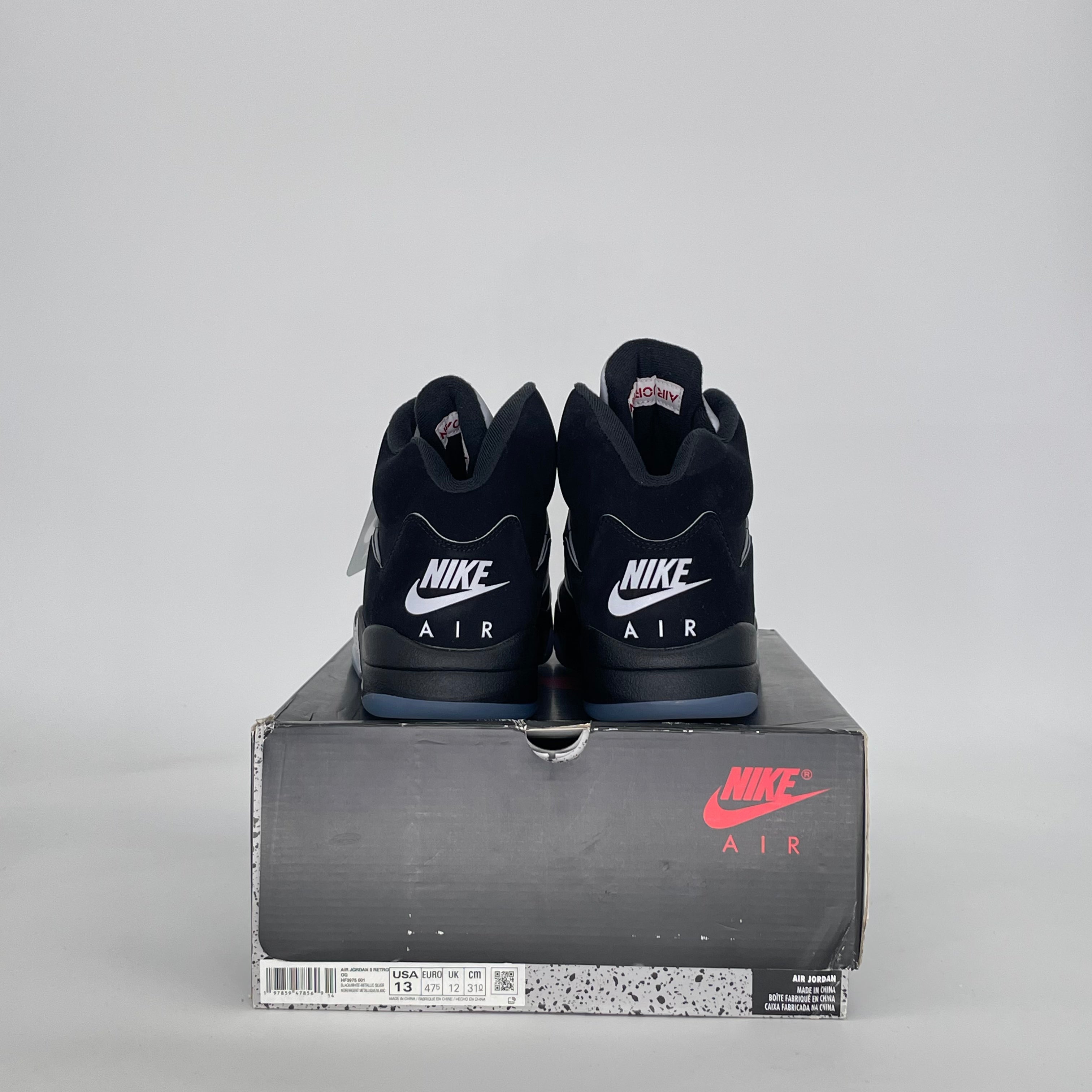 AIR JORDAN 5 BLACK METALLIC REIMAGINED HF3975-001 SIZE 13/14.5W