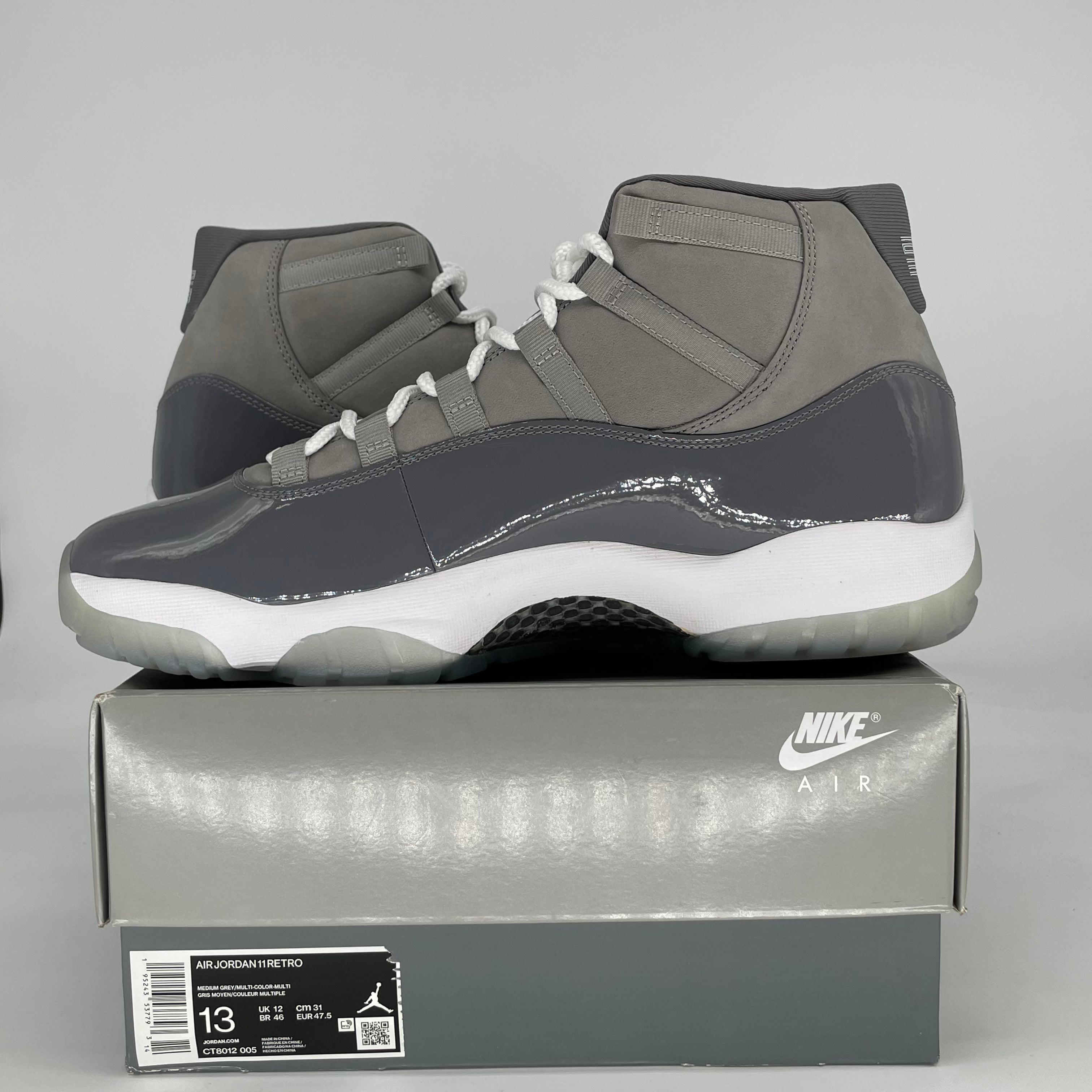 AIR JORDAN 11 COOL GREY CT8012-005 SIZE 13/14.5W