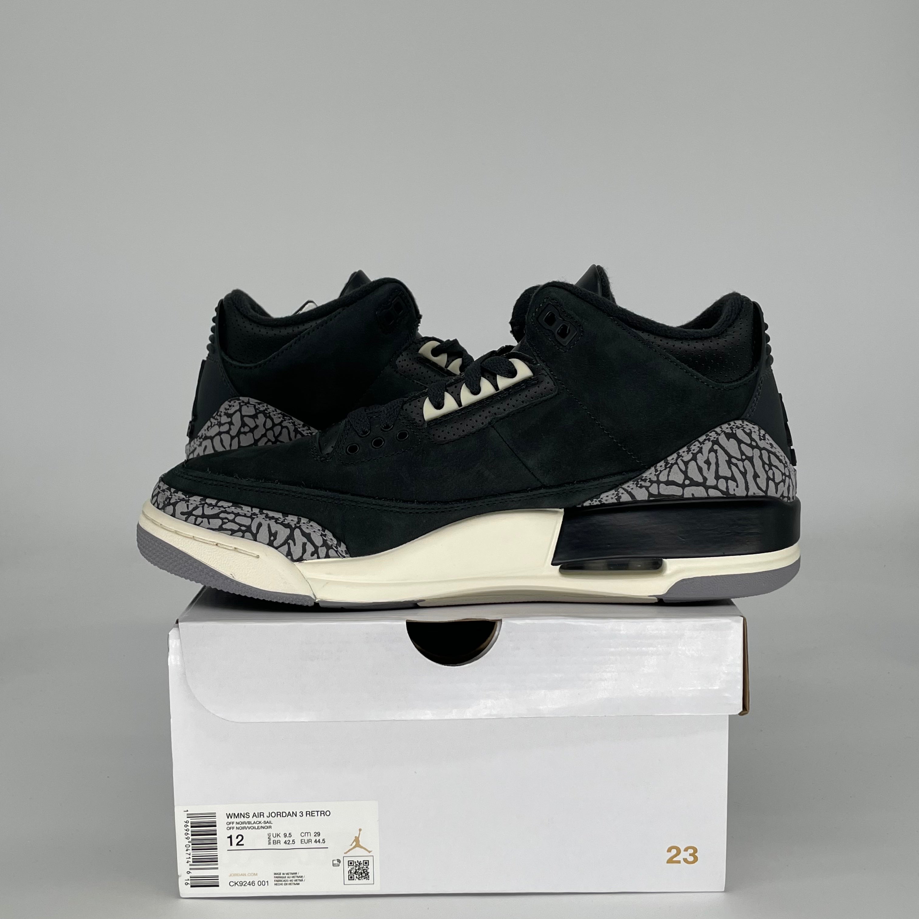 AIR JORDAN 3 OFF NOIR W CK9246-001 SIZE 10.5/12W