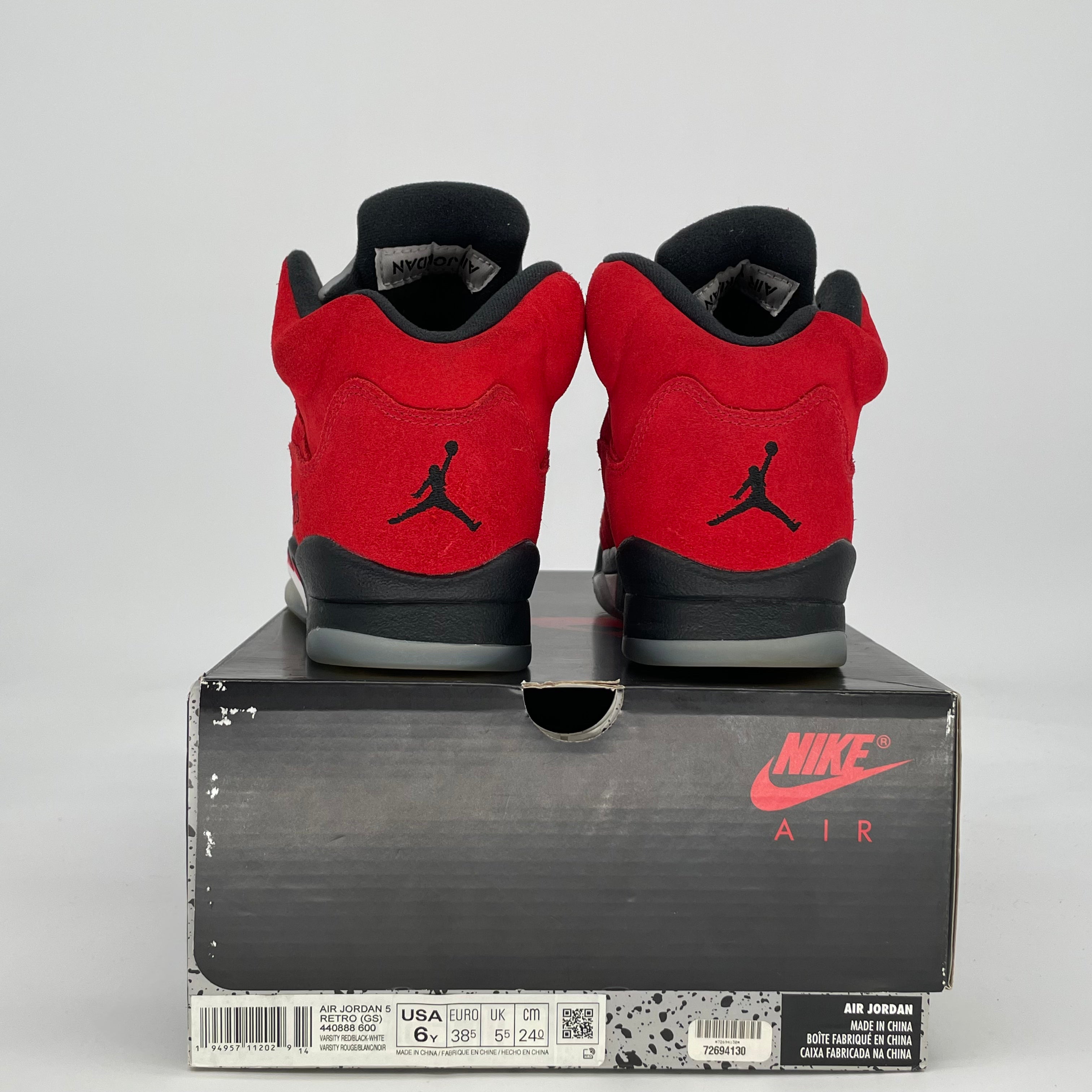 AIR JORDAN 5 RAGING BULL RED 440888-600 SIZE 6/7.5W