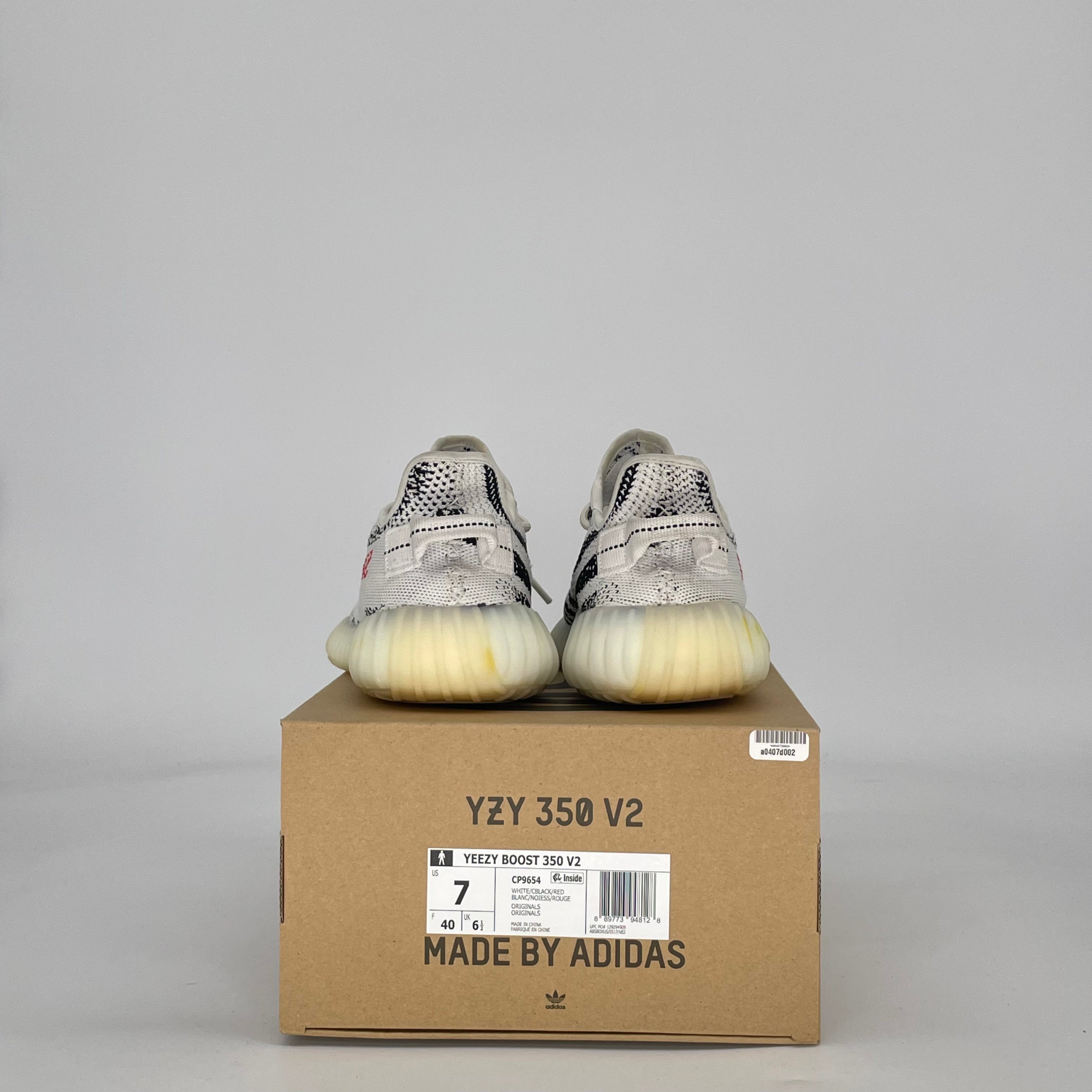 ADIDAS YEEZY BOOST 350 V2 ZEBRA CP9654 SIZE 7/8.5W GS