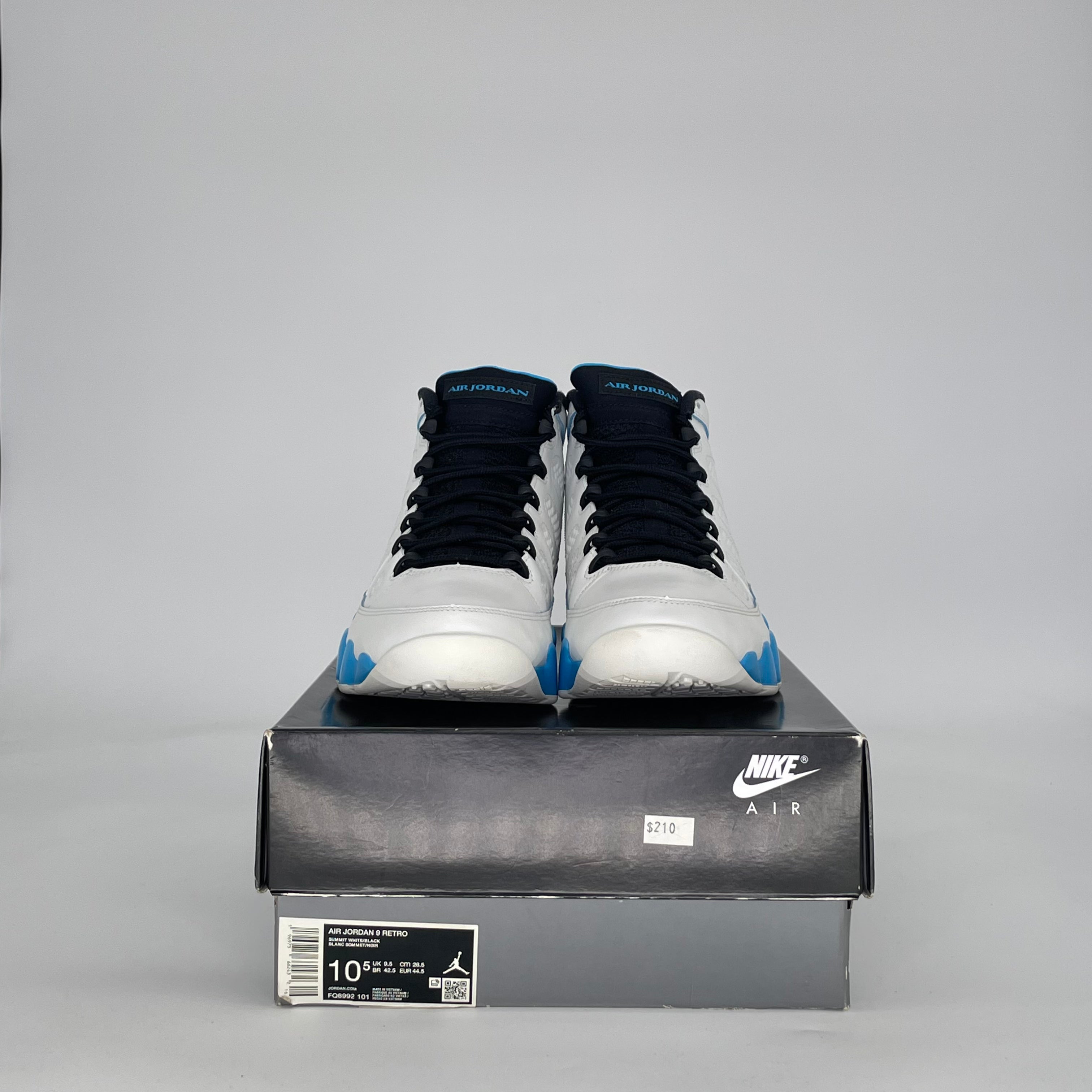 AIR JORDAN 9 POWDER BLUE FQ8992-101 SIZE 10.5/12W