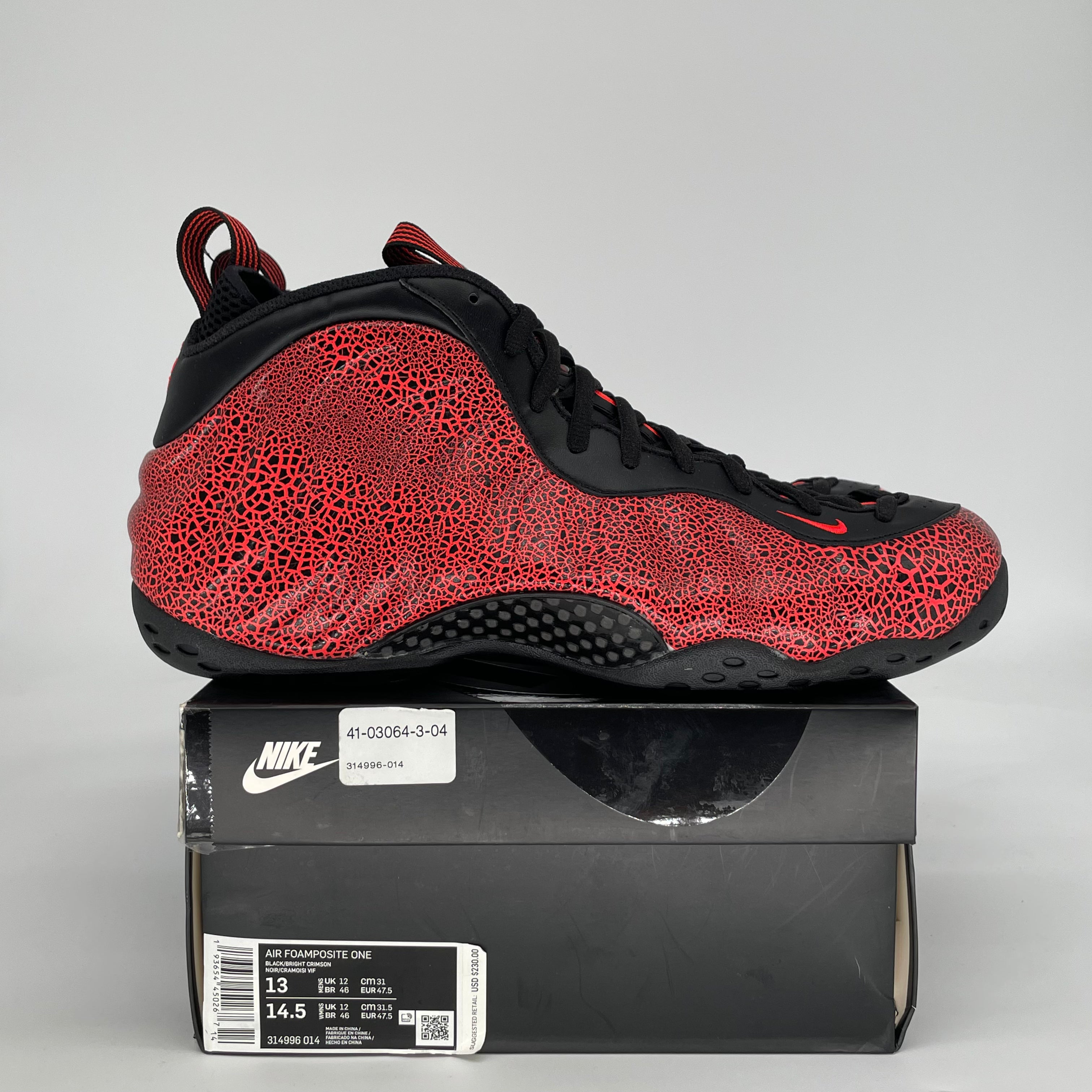 NIKE AIR FOAMPOSITE ONE CRACKED LAVA 314996-014 SIZE 13/14.5W