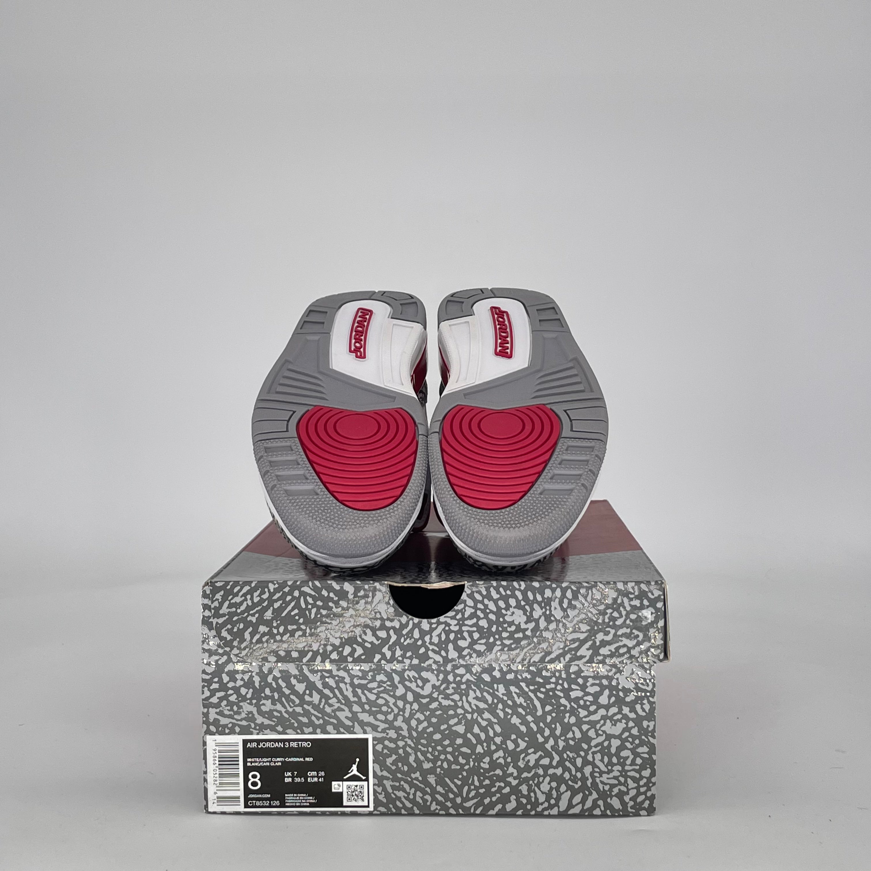 AIR JORDAN 3 CARDINAL RED CT8532-126 SIZE 8/9.5W