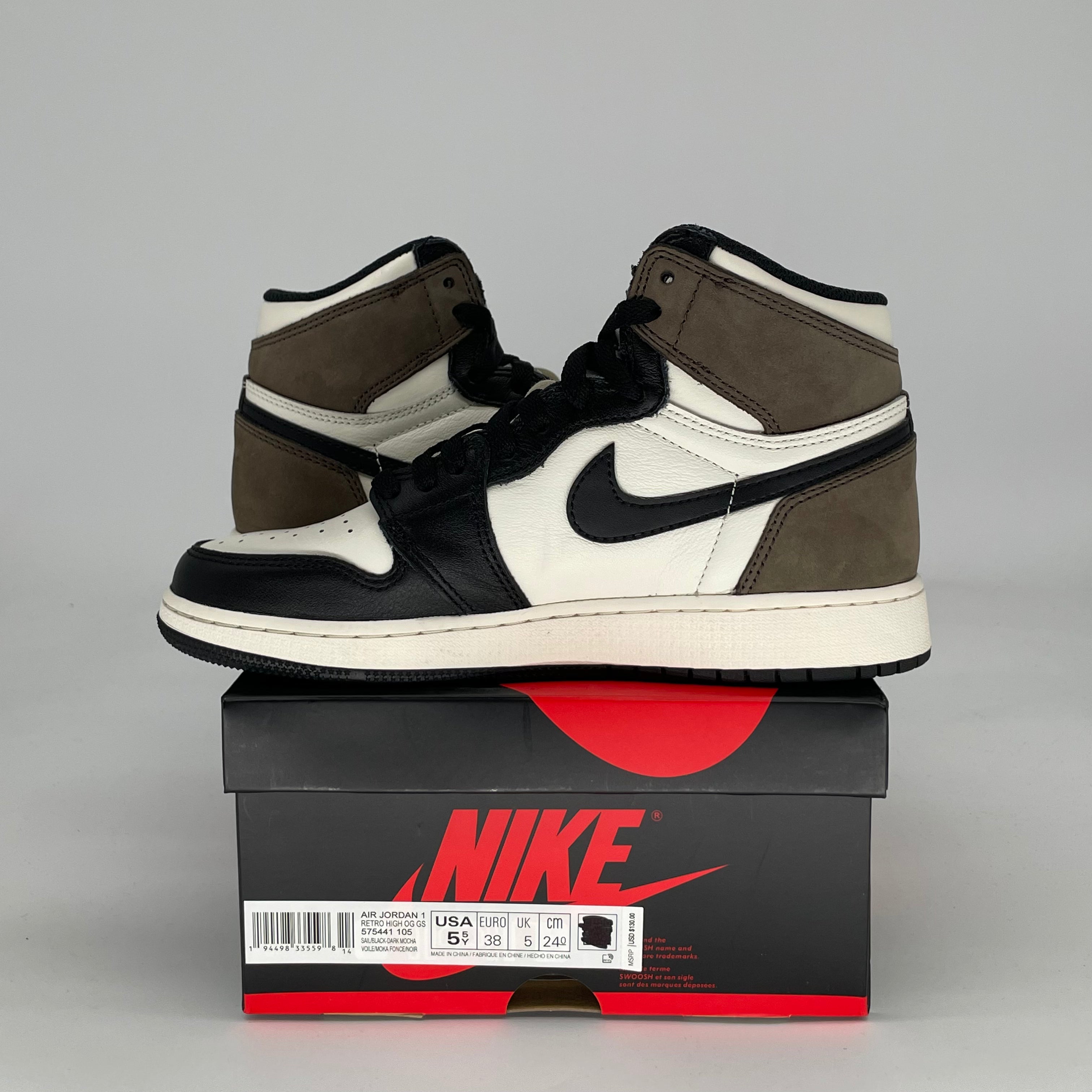 AIR JORDAN 1 DARK MOCHA 575441-105 SIZE 5.5/7W