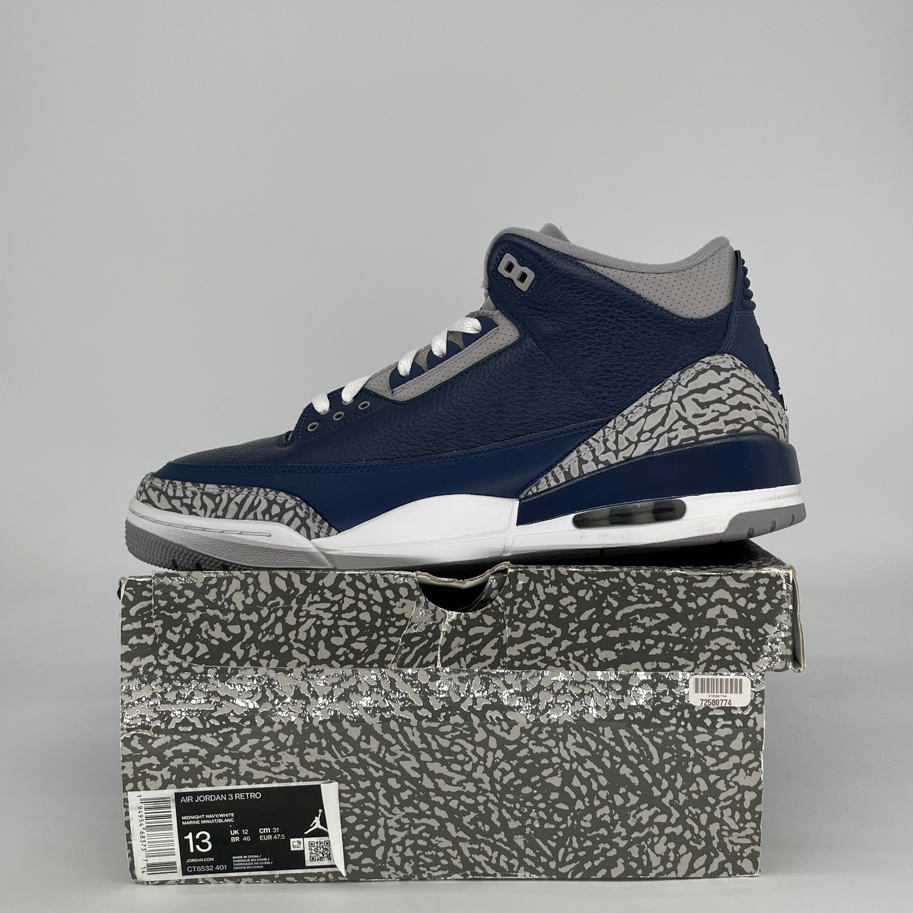 AIR JORDAN 3 GEORGETOWN CT8532-401 SIZE 13/14.5W