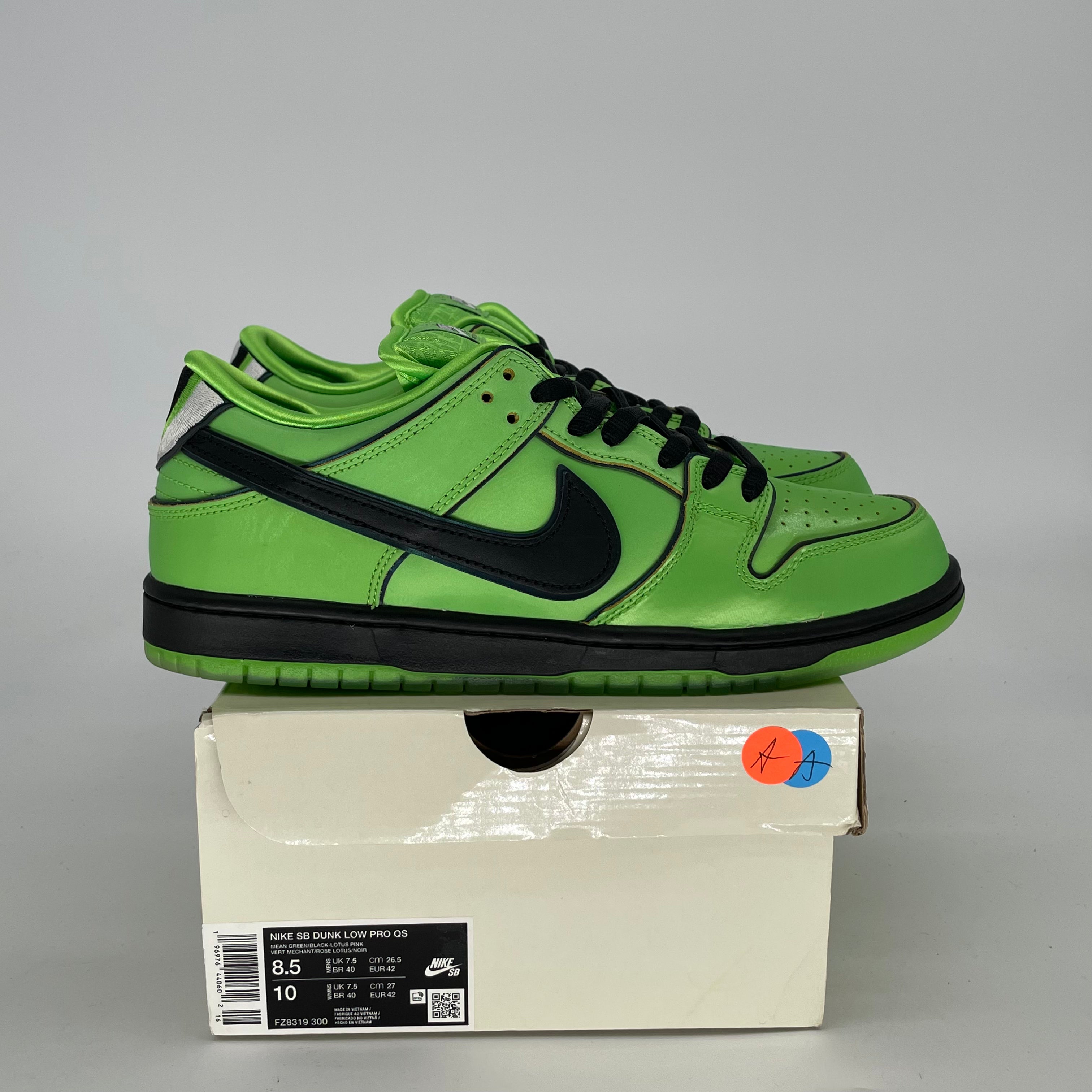 NIKE SB DUNK LOW POWERPUFF GIRLS BUTTERCUP FZ8319-300 SIZE 8.5/10W