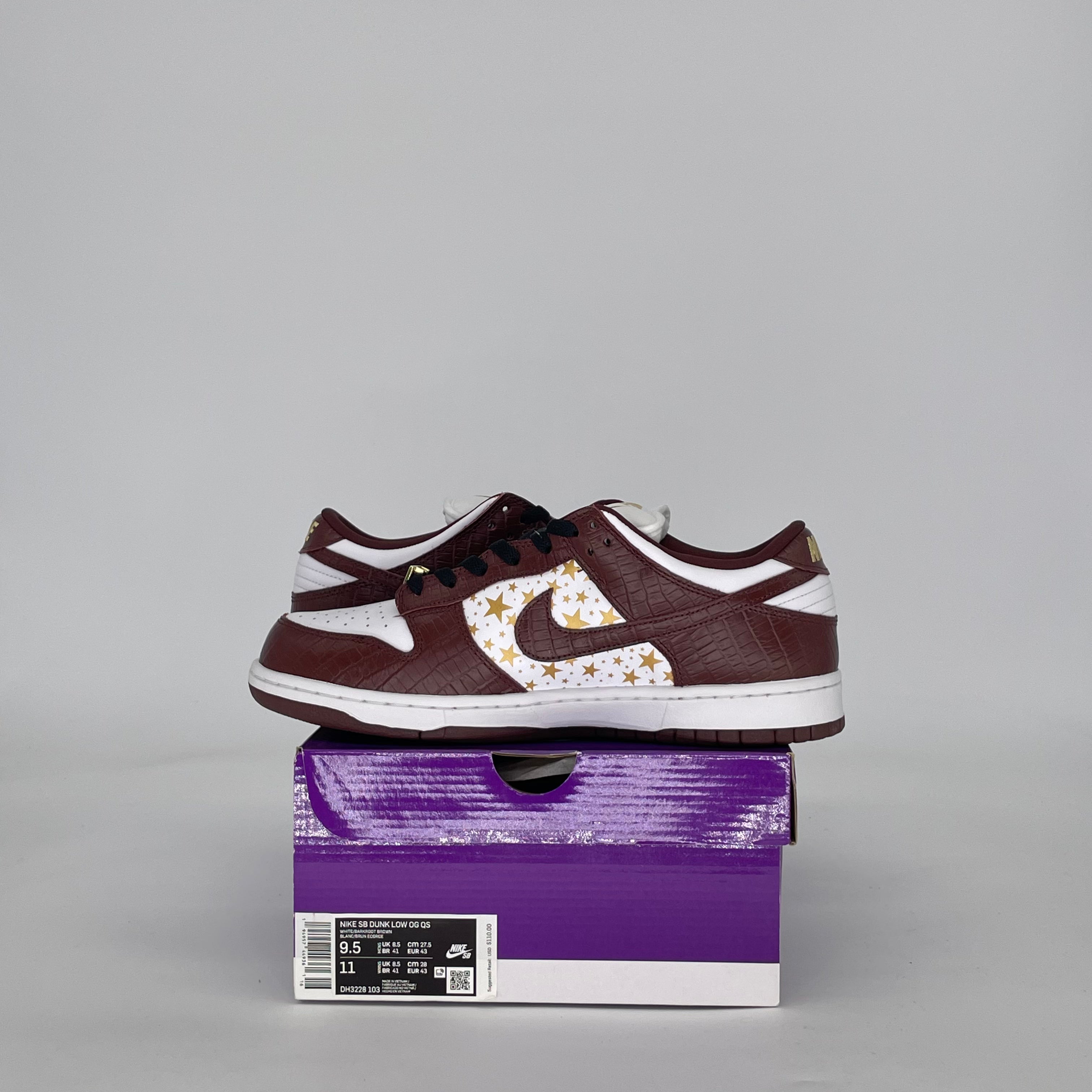 NIKE SB DUNK LOW SUPREME STARS BARKROOT BROWN (2021) DH3228-103 SIZE 9.5/11W