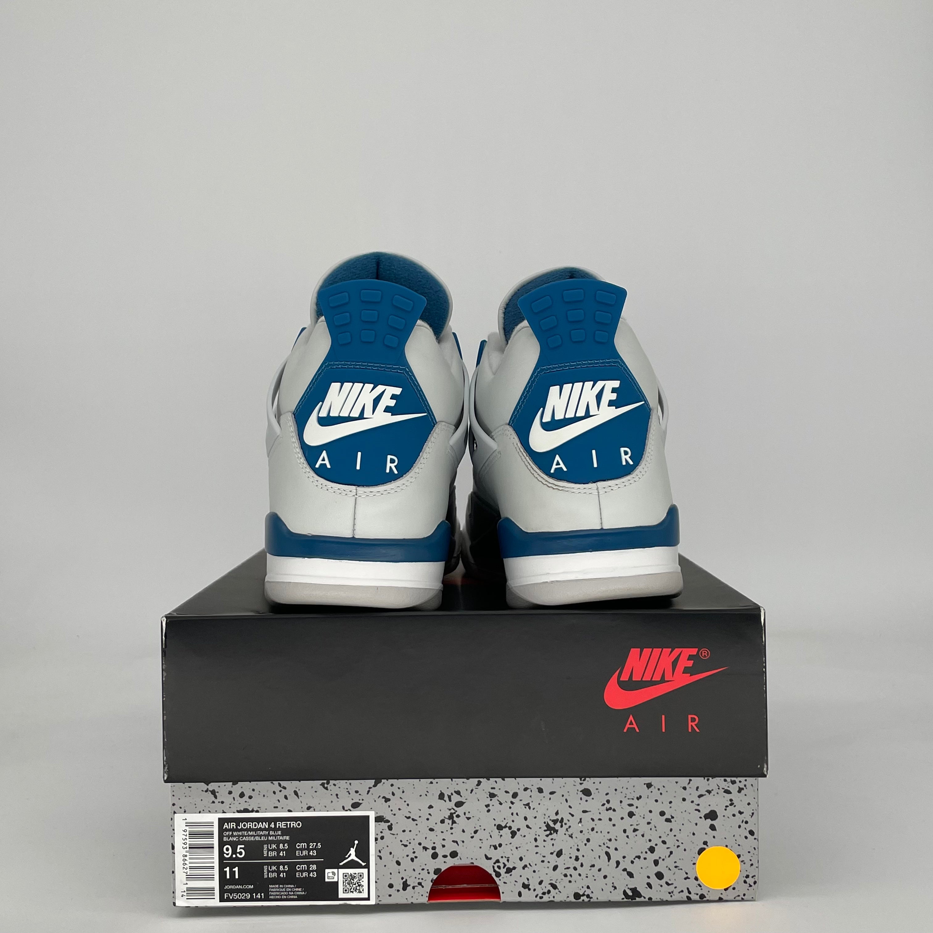 AIR JORDAN 4 MILITARY BLUE FV5029-141 SIZE 9.5/11W