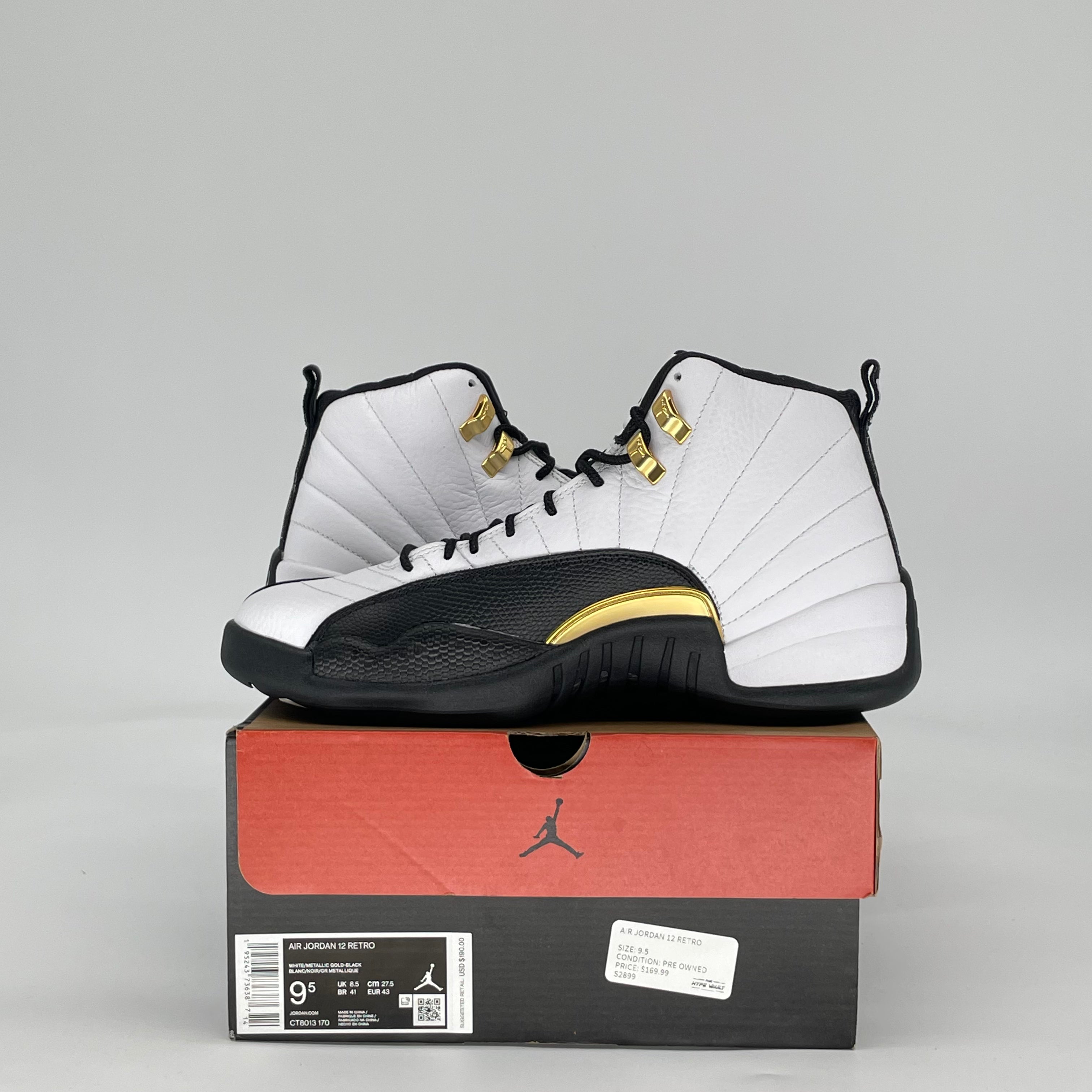 AIR JORDAN 12 ROYALTY TAXI CT8013-170 SIZE 9.5/11W