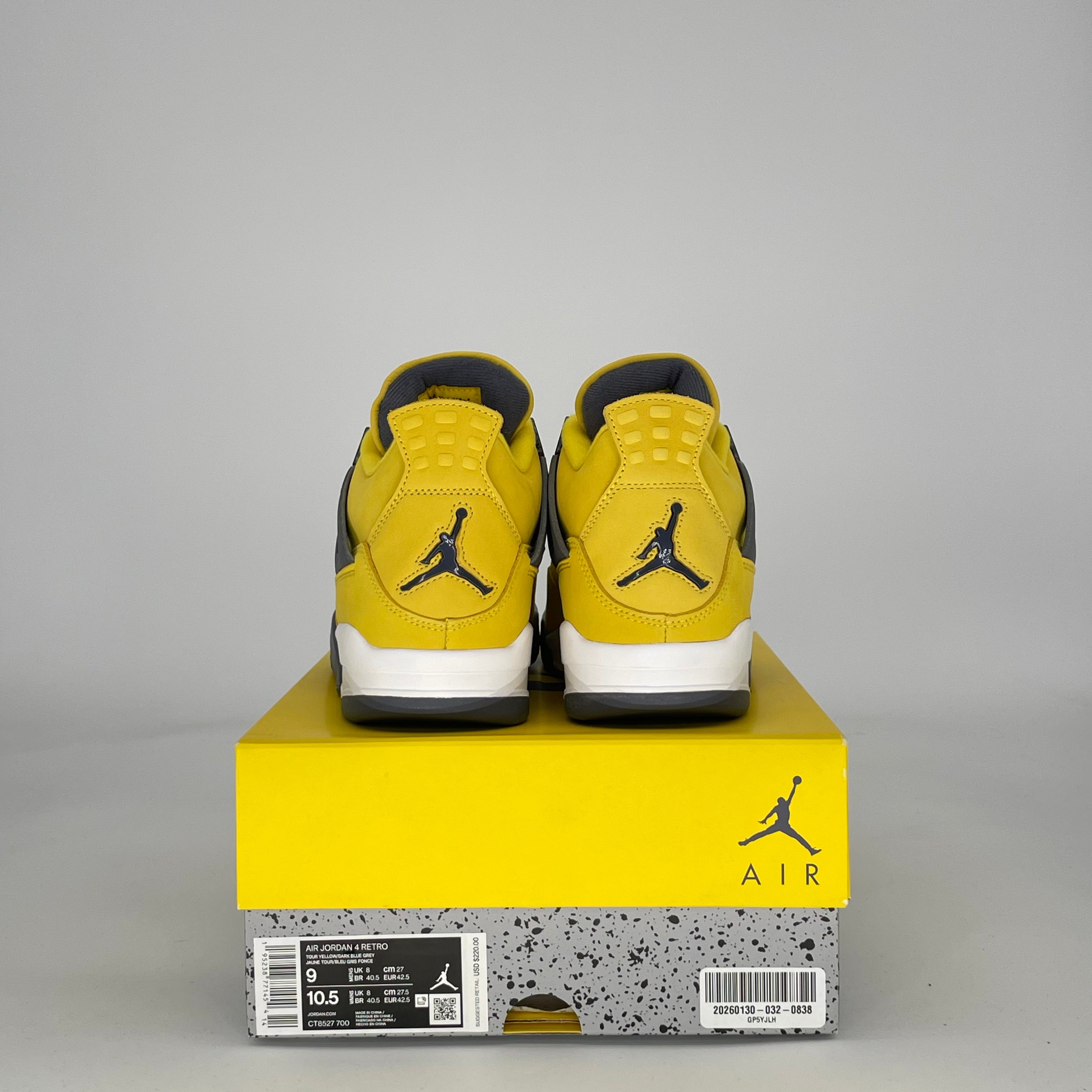 AIR JORDAN 4 LIGHTNING (2021) CT8527-700 SIZE 9/10.5W