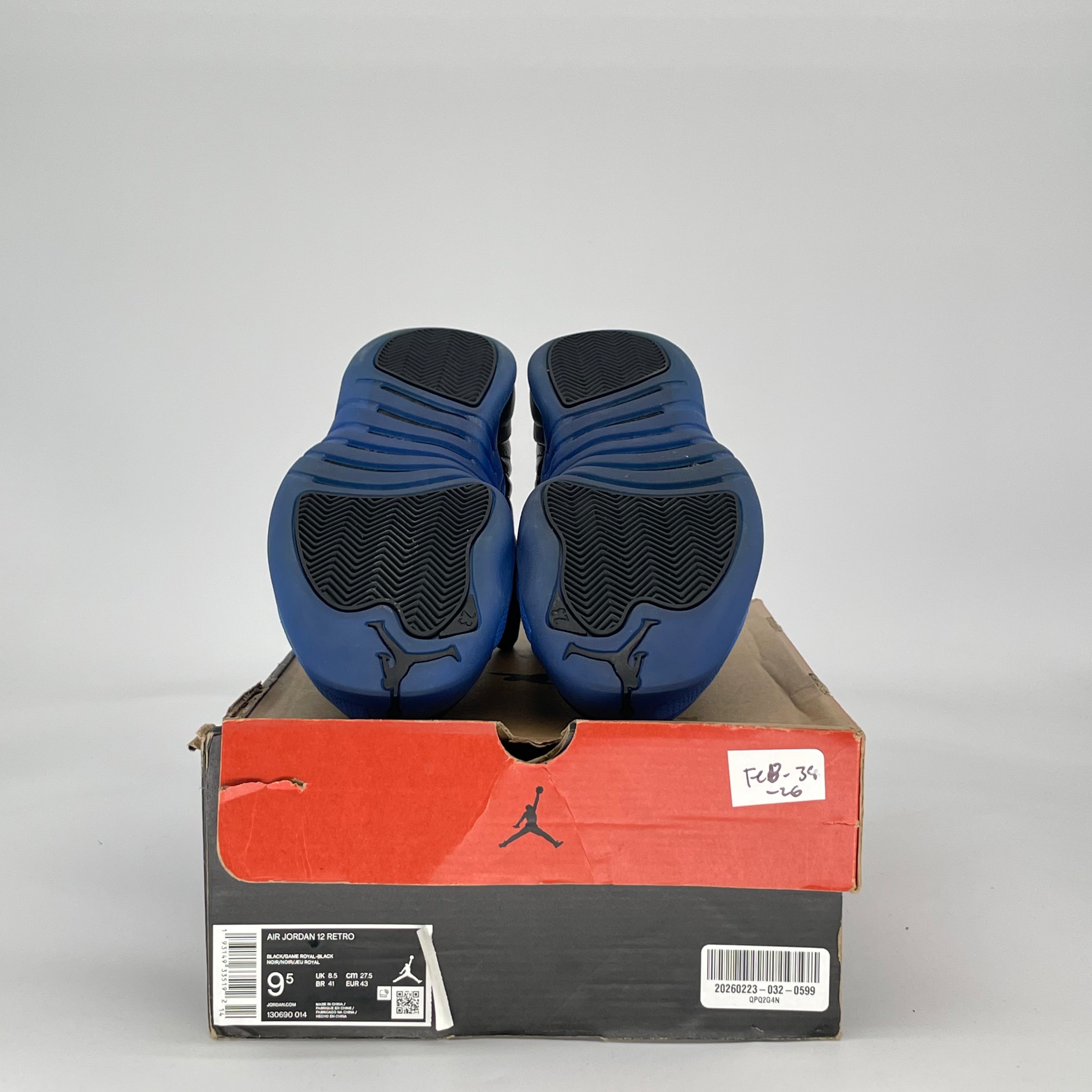 AIR JORDAN 12 BLACK GAME ROYAL 130690-014 SIZE 9.5/11W