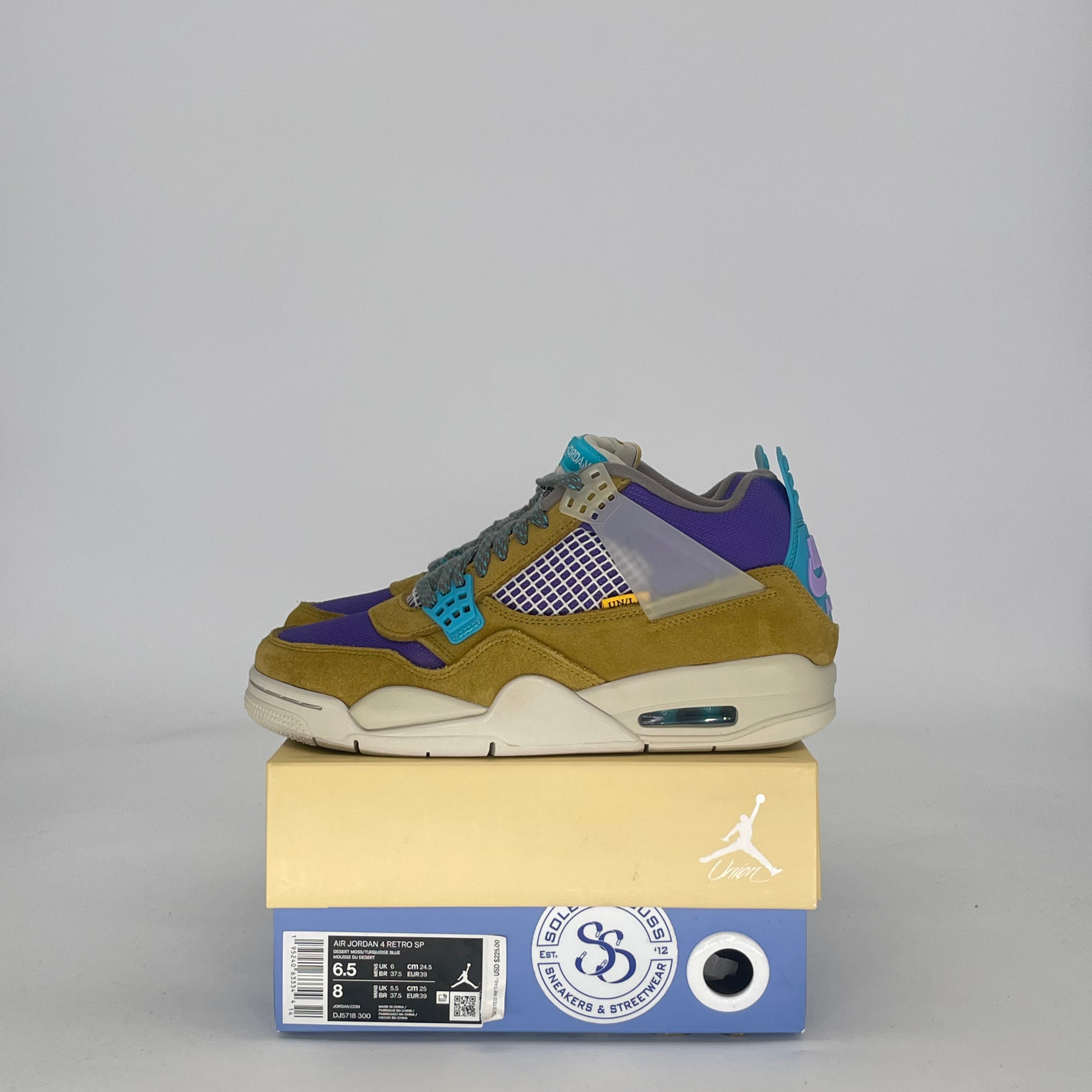 AIR JORDAN 4 30TH ANNIVERSARY UNION DESERT MOSS DJ5718-300 SIZE 6.5/8W GS