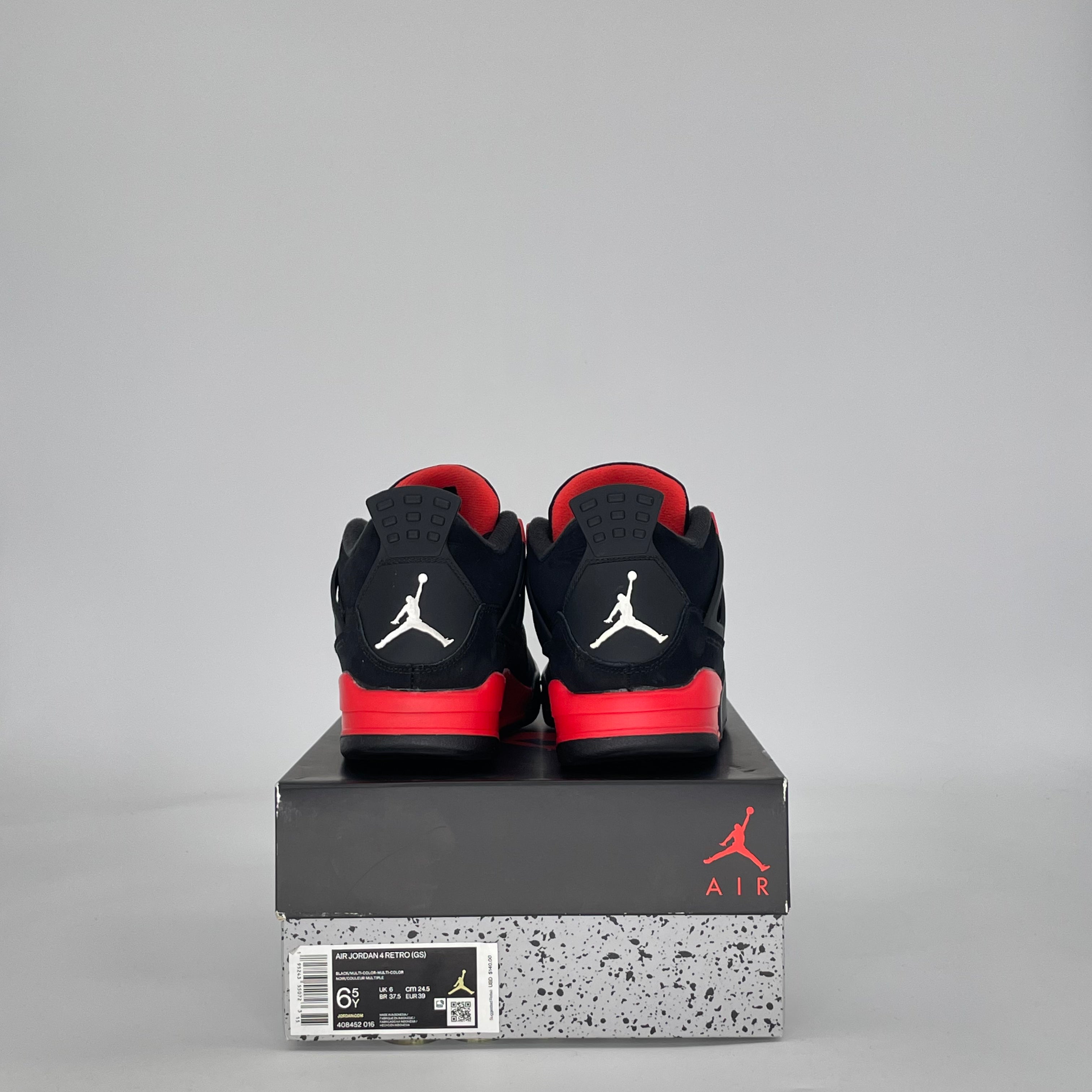AIR JORDAN 4 RED THUNDER 408452-016 SIZE 6.5/8W GS