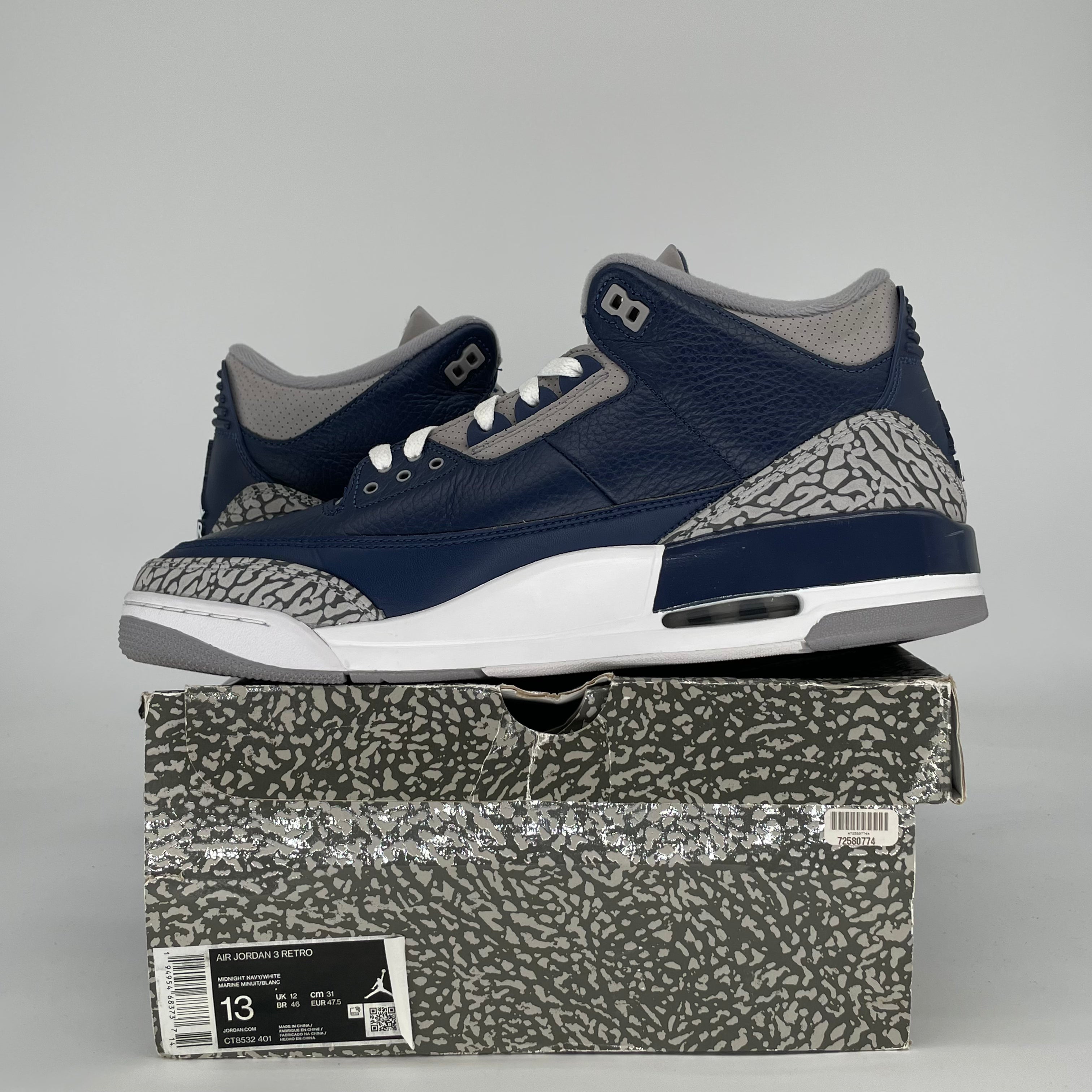 AIR JORDAN 3 GEORGETOWN CT8532-401 SIZE 13/14.5W