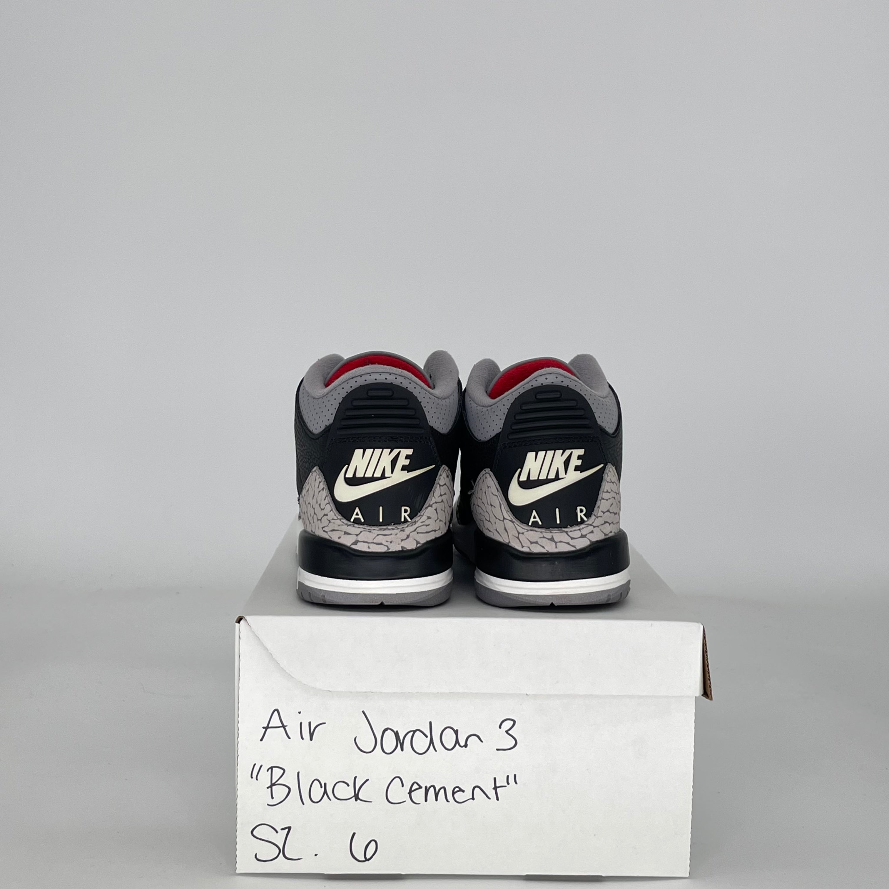AIR JORDAN 3 BLACK CEMENT DM0967-010 SIZE 6/7.5W GS
