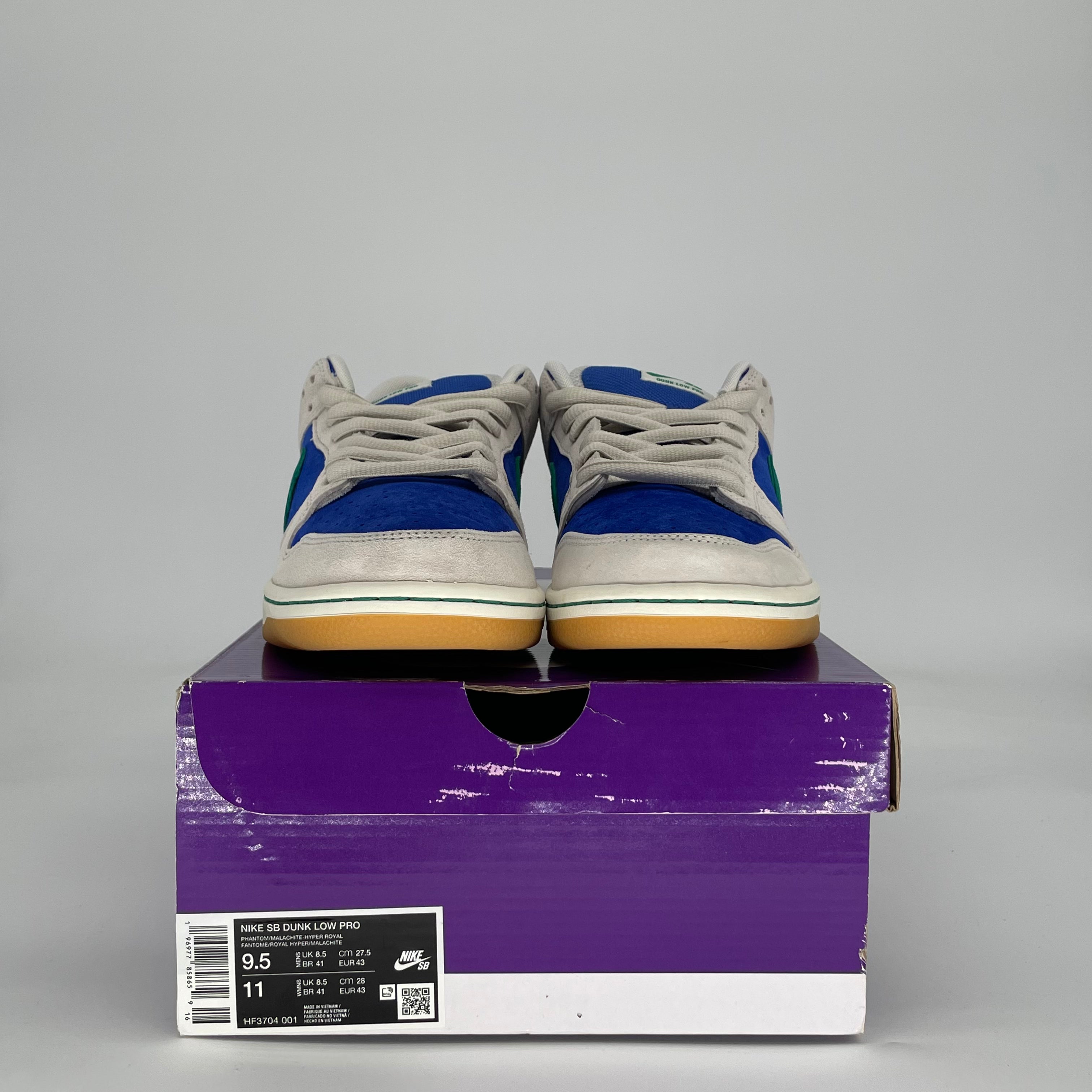 NIKE SB DUNK LOW HYPER ROYAL MALACHITE HF3704-001 SIZE 9.5/11W