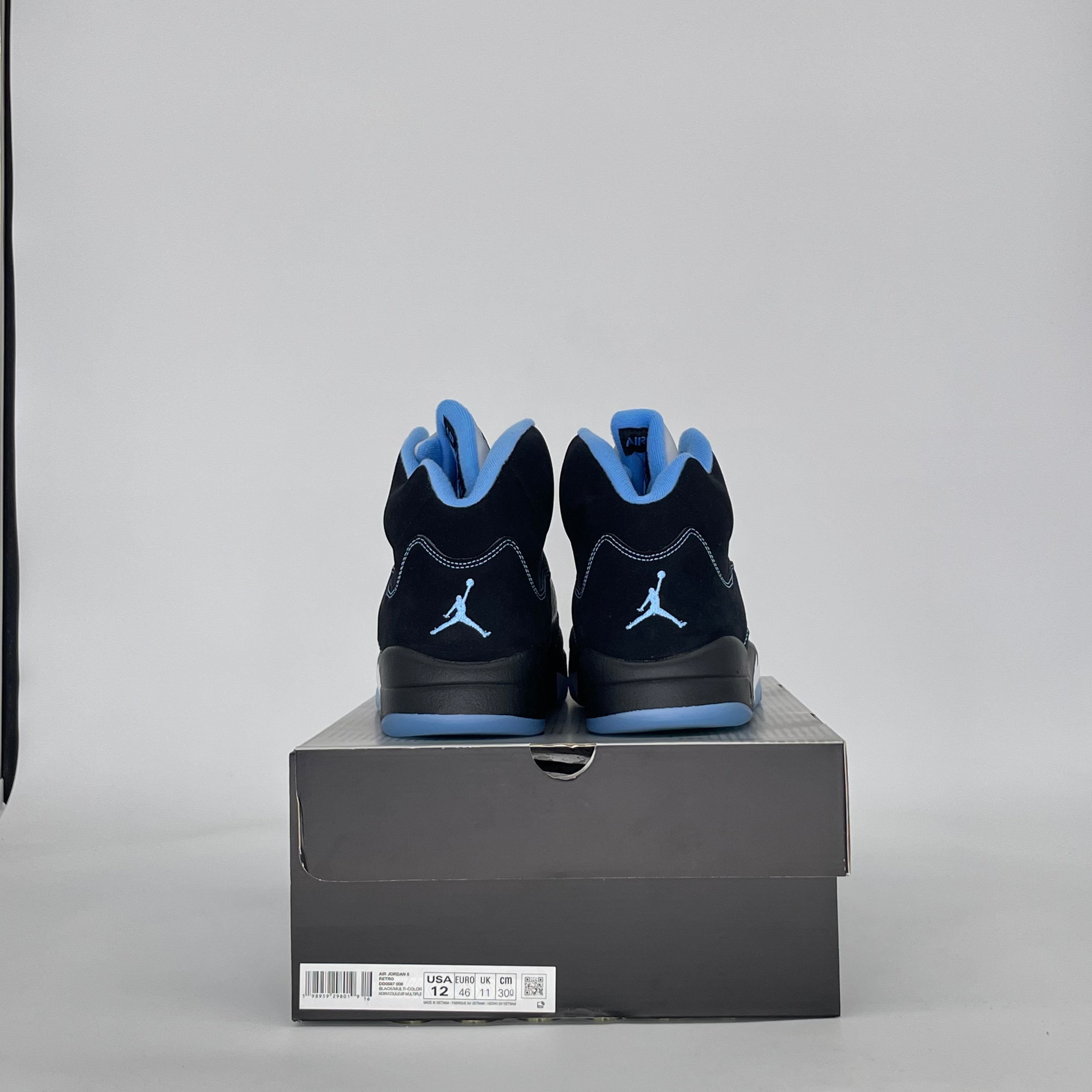 AIR JORDAN 5 BLACK UNIVERSITY BLUE DD0587-008 SIZE 12/13.5W